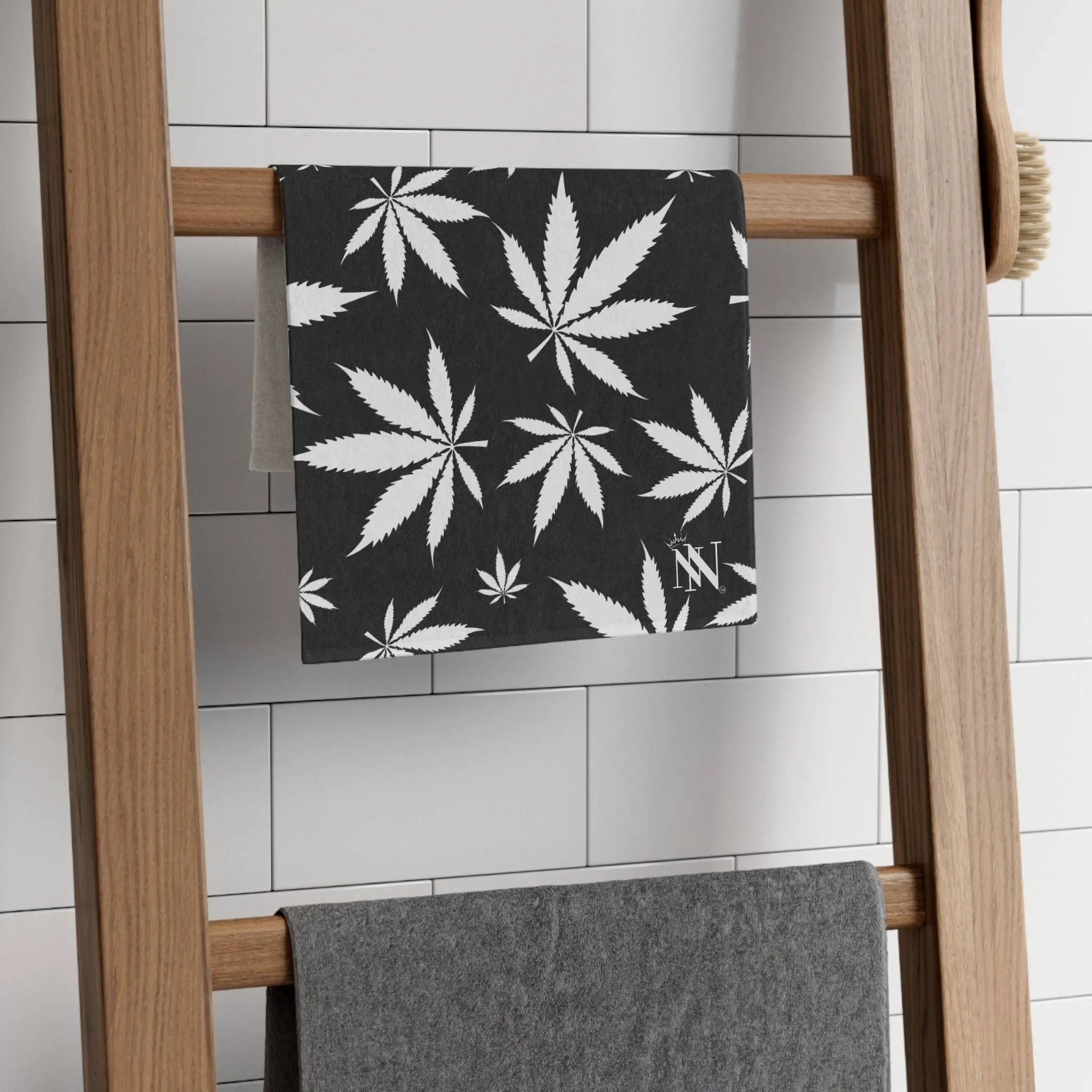 Cannabis Love Black Mix & Match Soft Sex Towels | Flirty Lovers’ Gifts