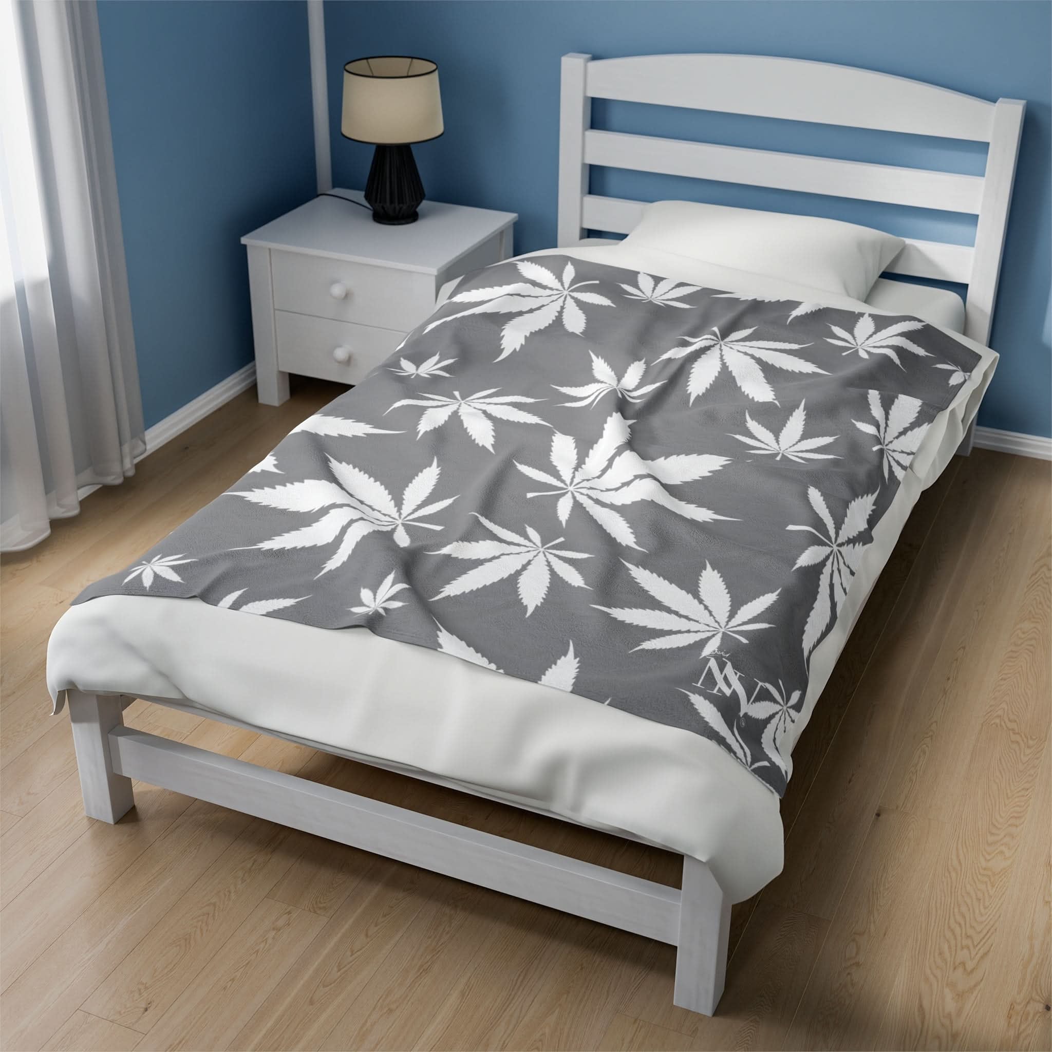 Cannabis Love Grey | Mix & Match Soft Fun-Flirty Lovers’ Blankets