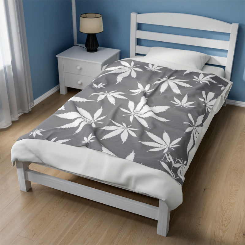 Cannabis Love Grey | Mix & Match Soft Fun-Flirty Lovers’ Blankets