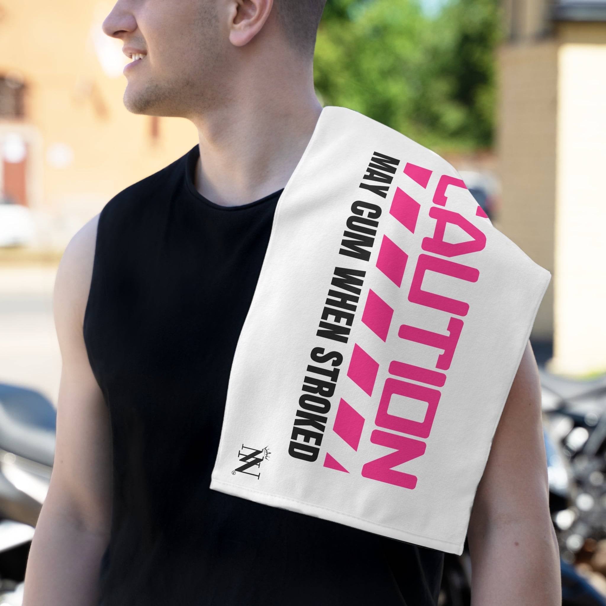 Caution May Cum When Stroked | Mix & Match Soft Fun-Flirty Lovers’ Towels