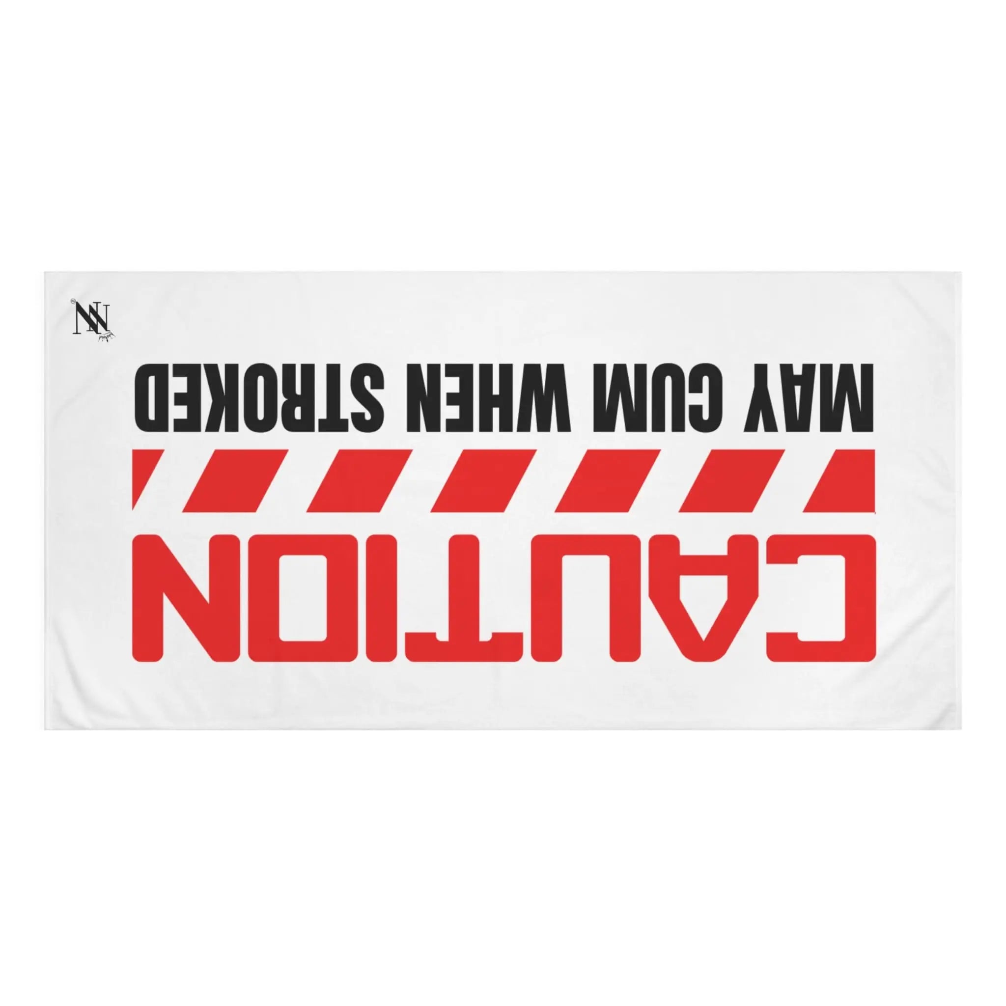 Caution May Cum When Stroked Red | Mix & Match Naughty XL Fun-Flirty Lovers’ Towels