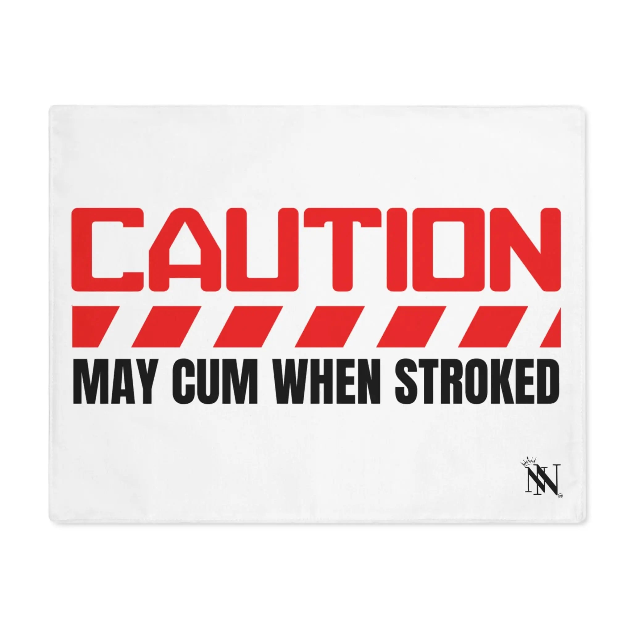 Caution May Cum When Stroked Red | Mix & Match Playful Fun-Flirty Lovers’ Toy Mats