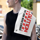 Caution May Cum When Stroked Red | Mix & Match Soft Fun-Flirty Lovers’ Towels