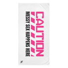 Caution: Messy Sex Happen Here Copy of Time to Fuck | Mix & Match XL Fun-Flirty Lovers’ Towels