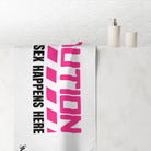 Caution: Messy Sex Happen Here Copy of Time to Fuck | Mix & Match XL Fun-Flirty Lovers’ Towels