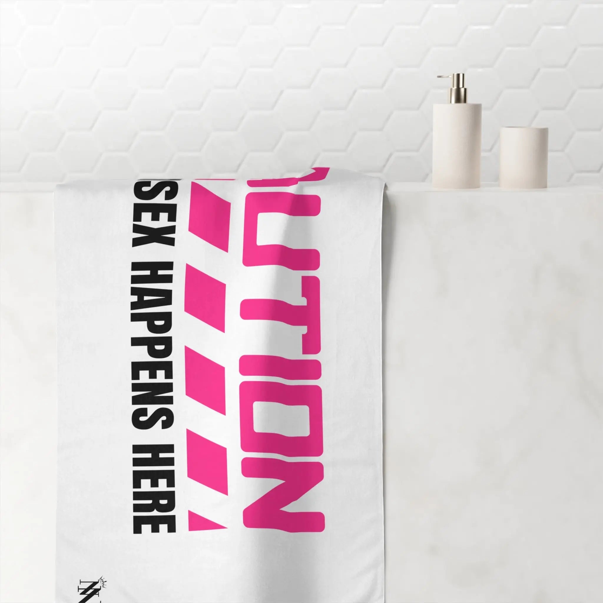 Caution: Messy Sex Happen Here Copy of Time to Fuck | Mix & Match XL Fun-Flirty Lovers’ Towels
