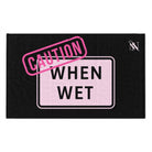Caution When Wet Black Mix & Match Soft Sex Towels | Flirty Lovers’ Gifts