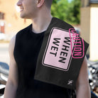 Caution When Wet Black Mix & Match Soft Sex Towels | Flirty Lovers’ Gifts
