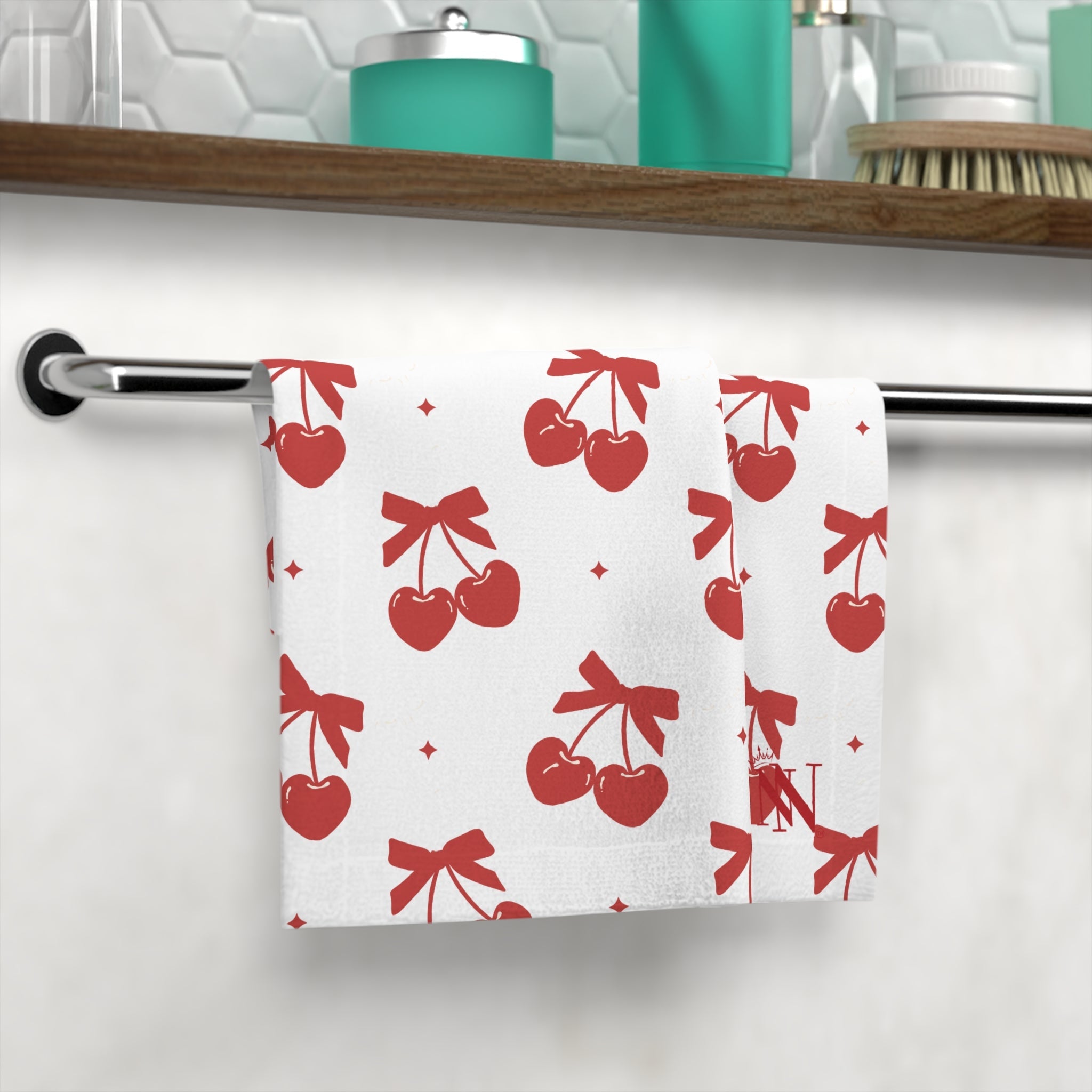 Cherry Hearts Pattern | Mix & Match Lils’ Fun-Flirty Lovers’ Towels