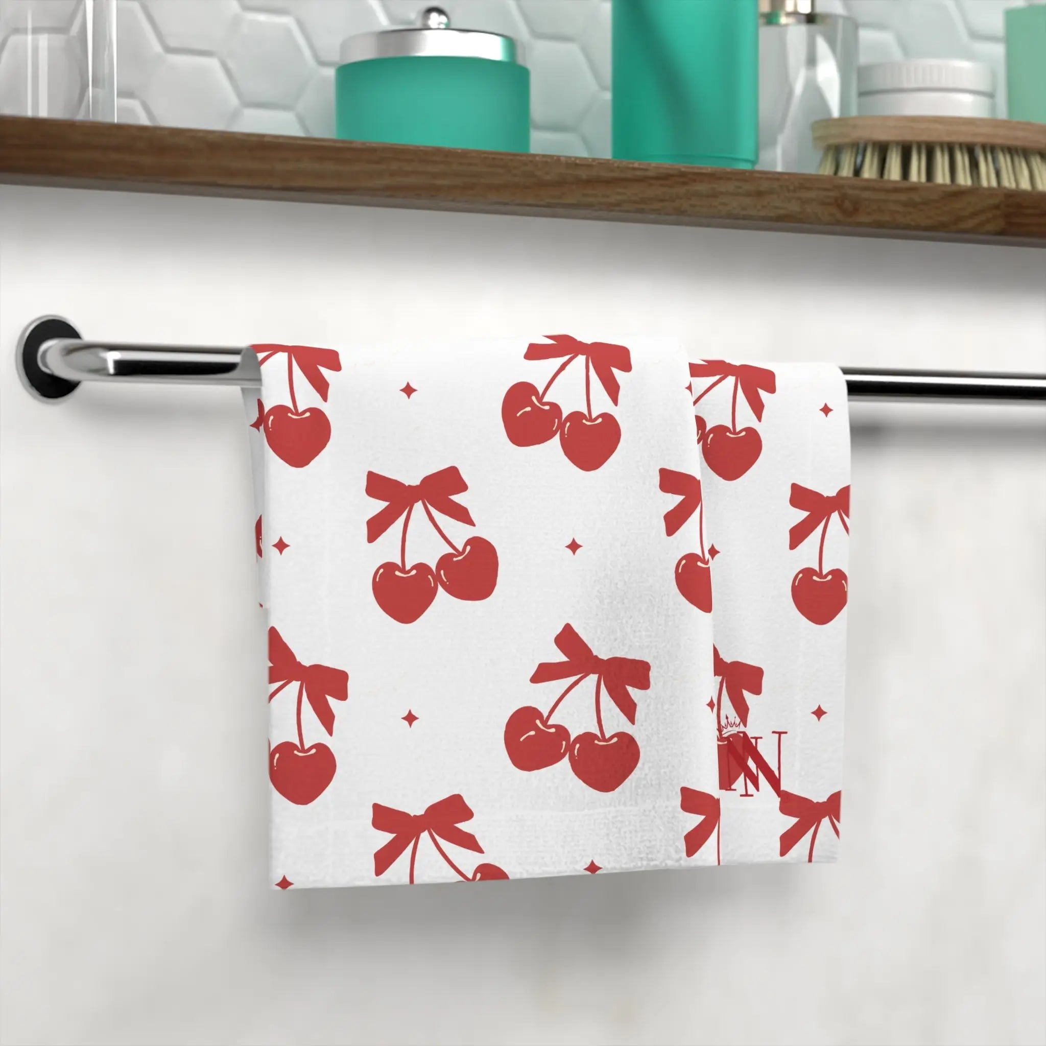 Cherry Hearts Pattern | Mix & Match Lils’ Fun-Flirty Lovers’ Towels