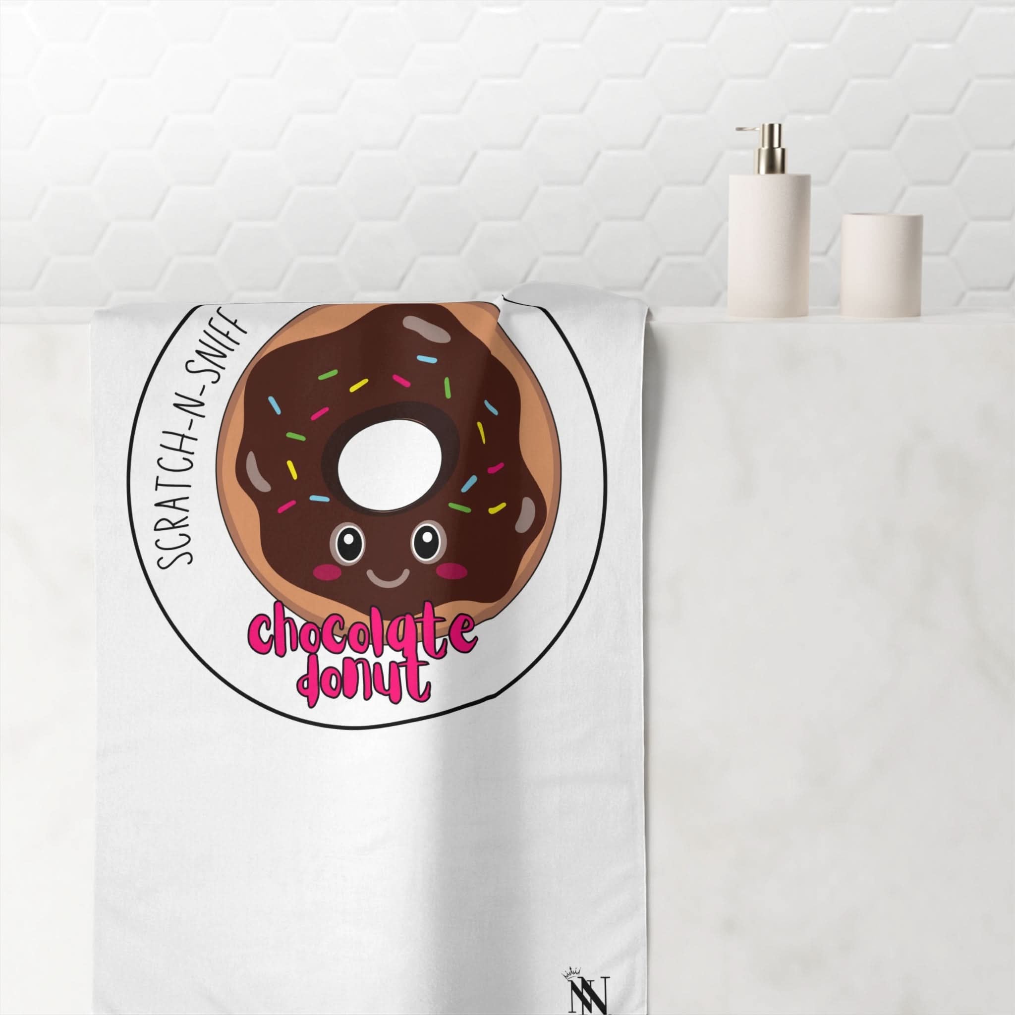 Chocolate Donut Scratch N Sniff | Mix & Match Naughty XL Fun-Flirty Lovers’ Towels