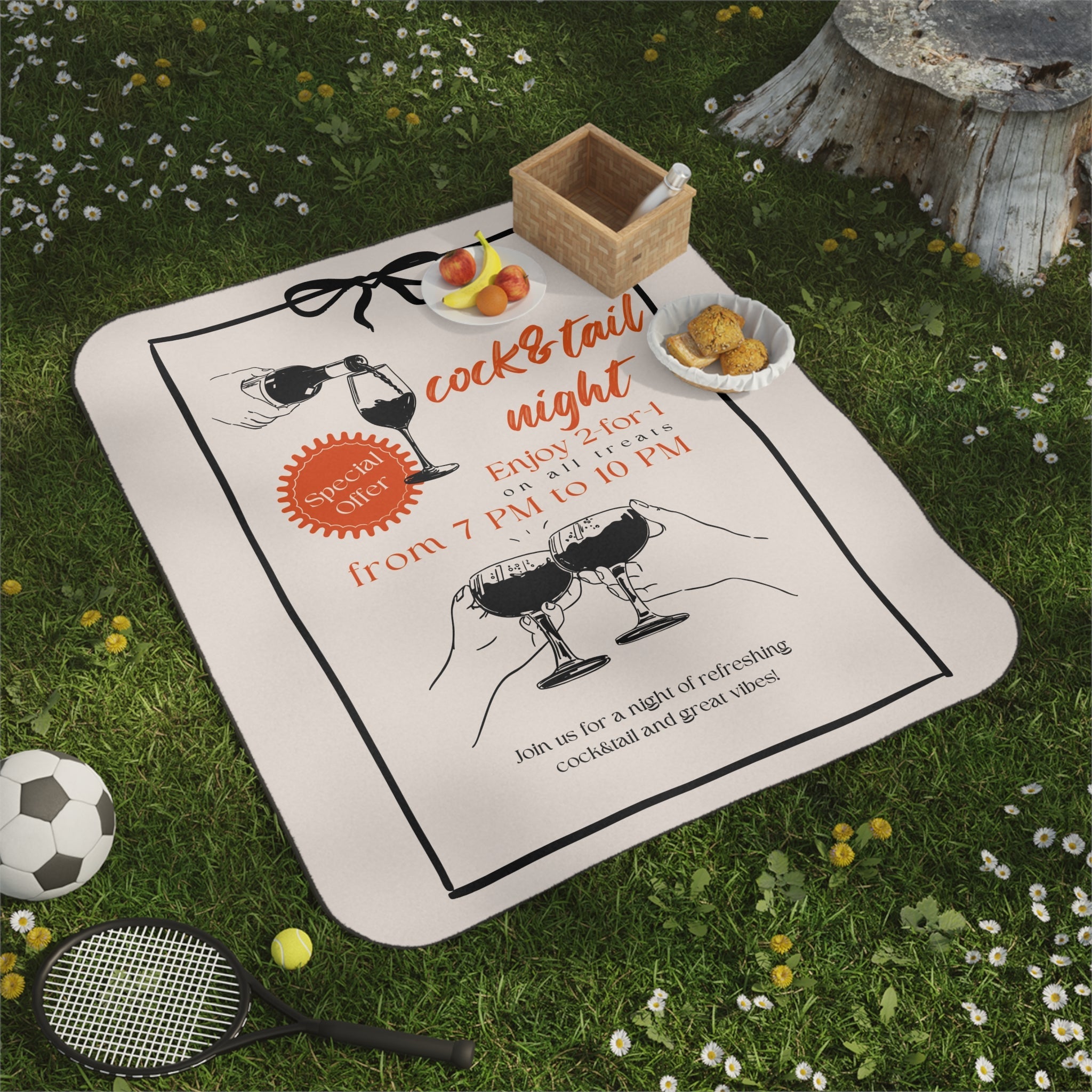 Cock & Tail Night | Mix Match Fun-Flirty Lovers’ Water-Resistant Blankets