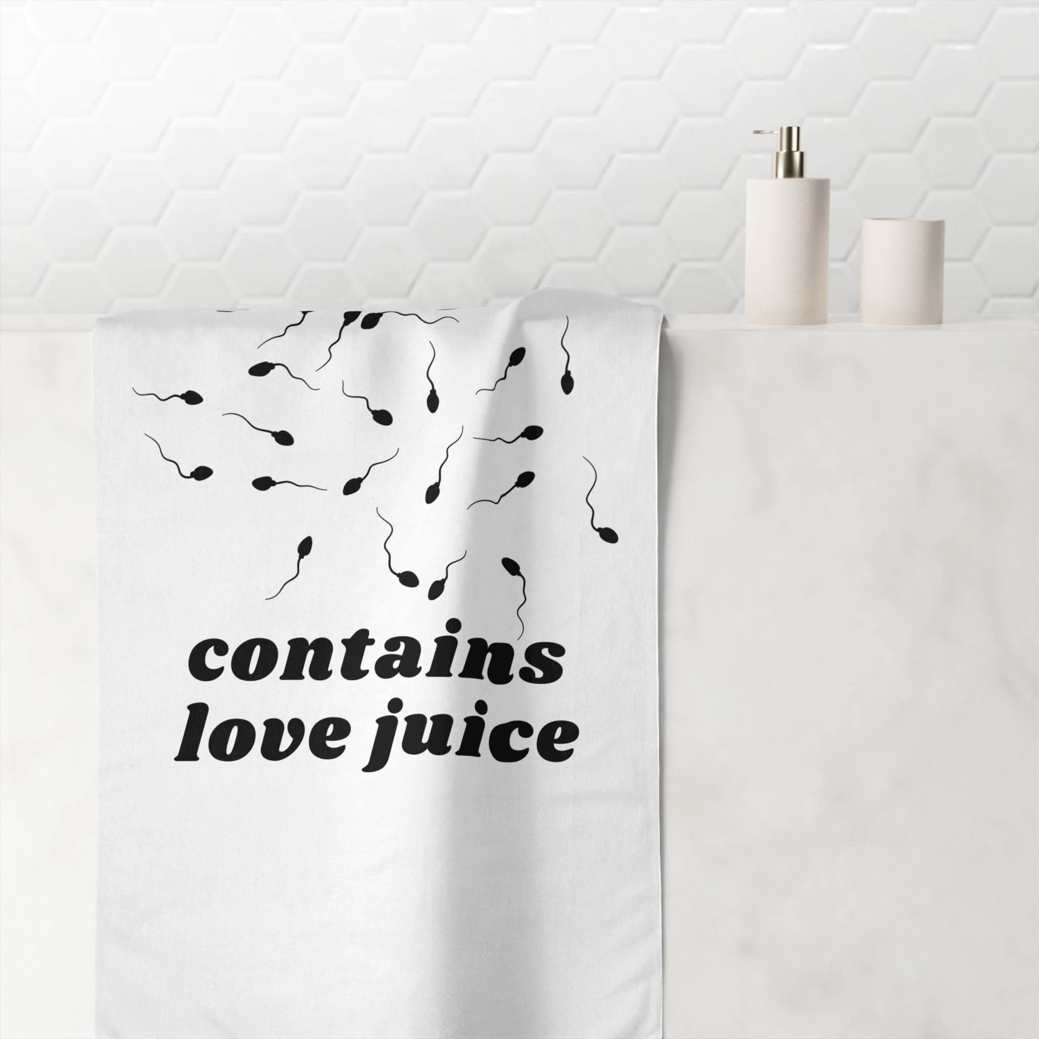 Contains Love Juice | Mix & Match Naughty XL Fun-Flirty Lovers’ Towels