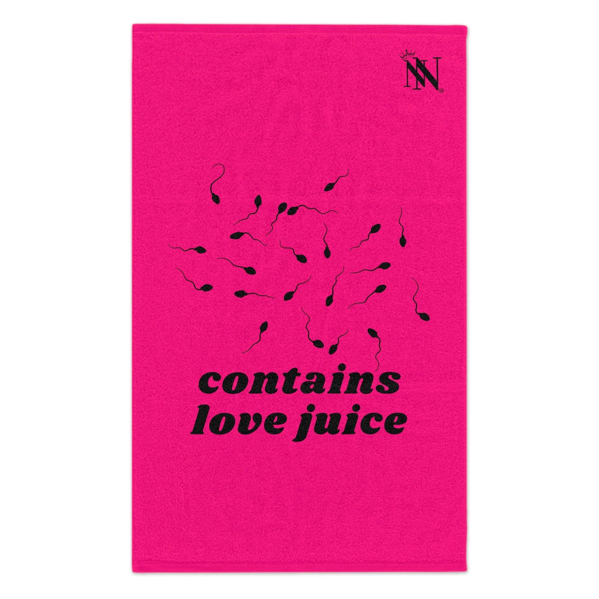 Contains Love Juice Pink | Mix & Match Soft Sex Towels | Flirty Lovers’ Gifts