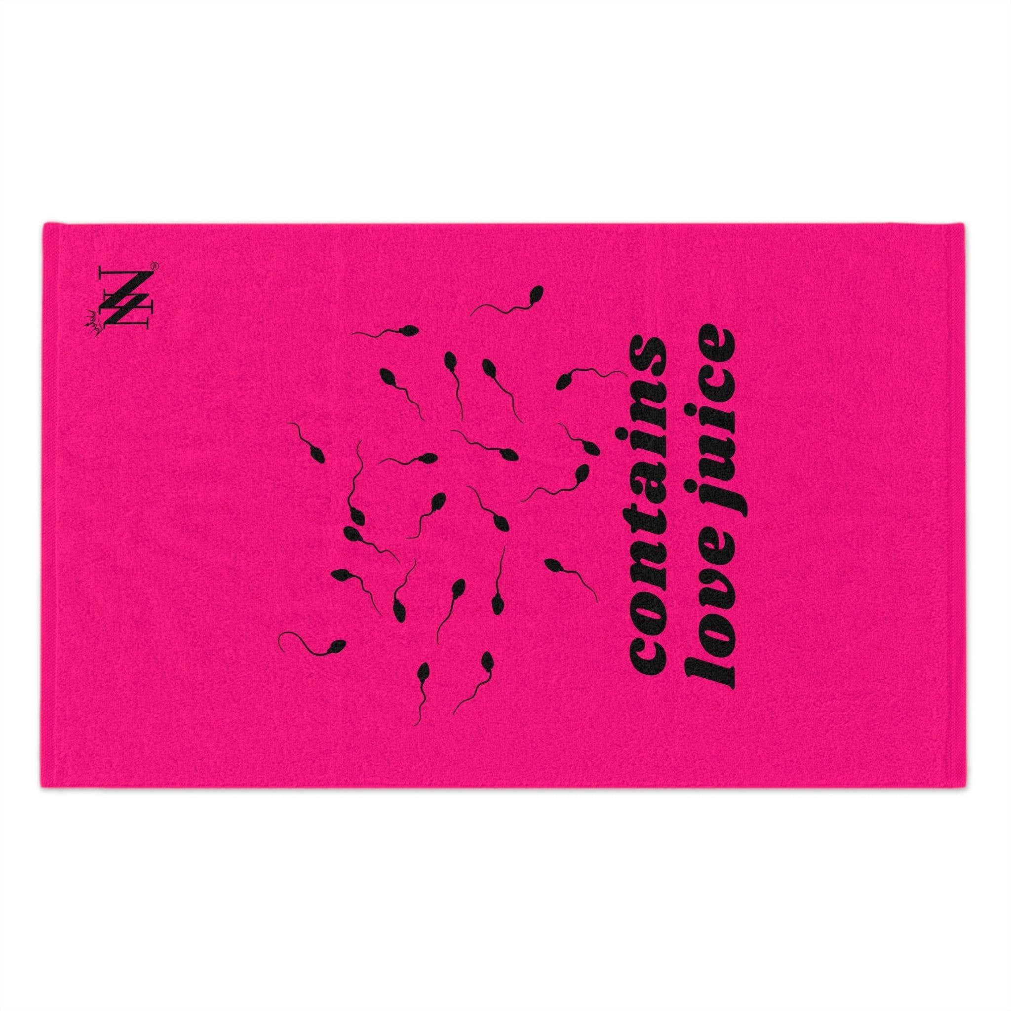 Contains Love Juice Pink | Mix & Match Soft Sex Towels | Flirty Lovers’ Gifts