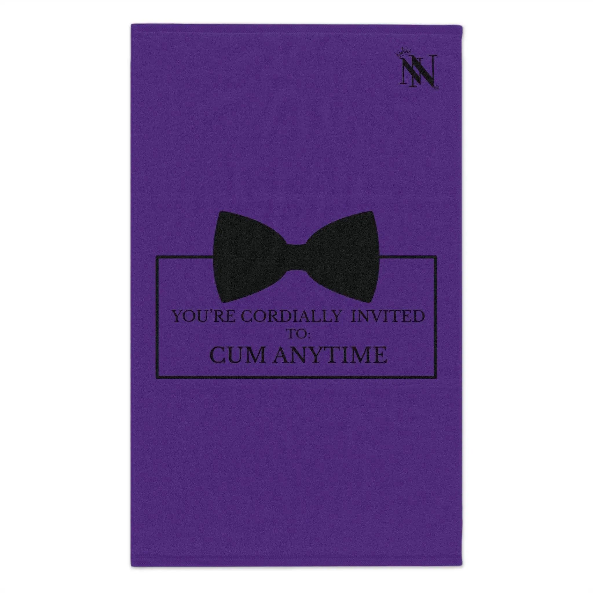 Cordially Invited Cum Purple | Mix & Match Soft Fun-Flirty Lovers’ Towels