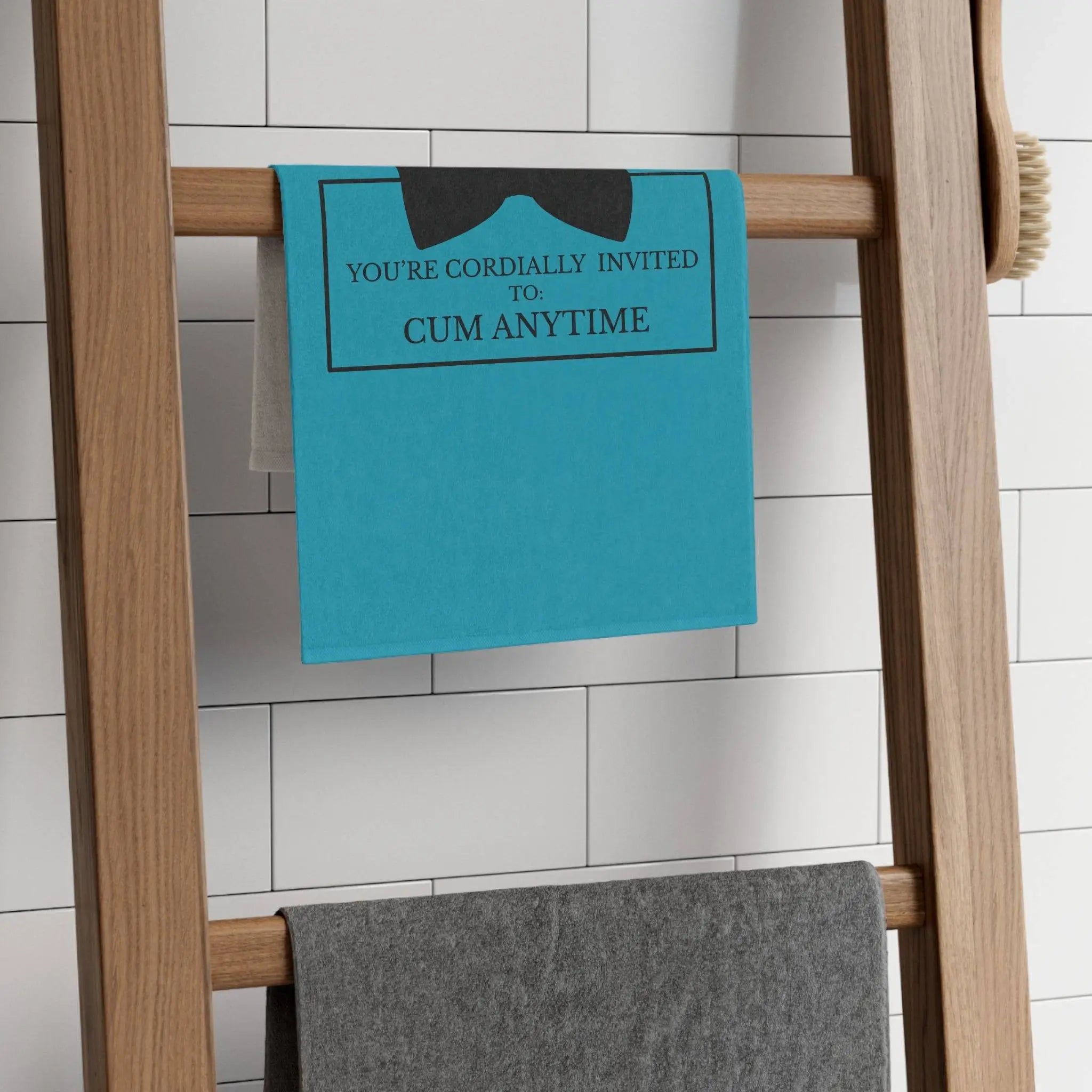 Cordially Invited Cum Teal | Mix & Match Soft Fun-Flirty Lovers’ Towels