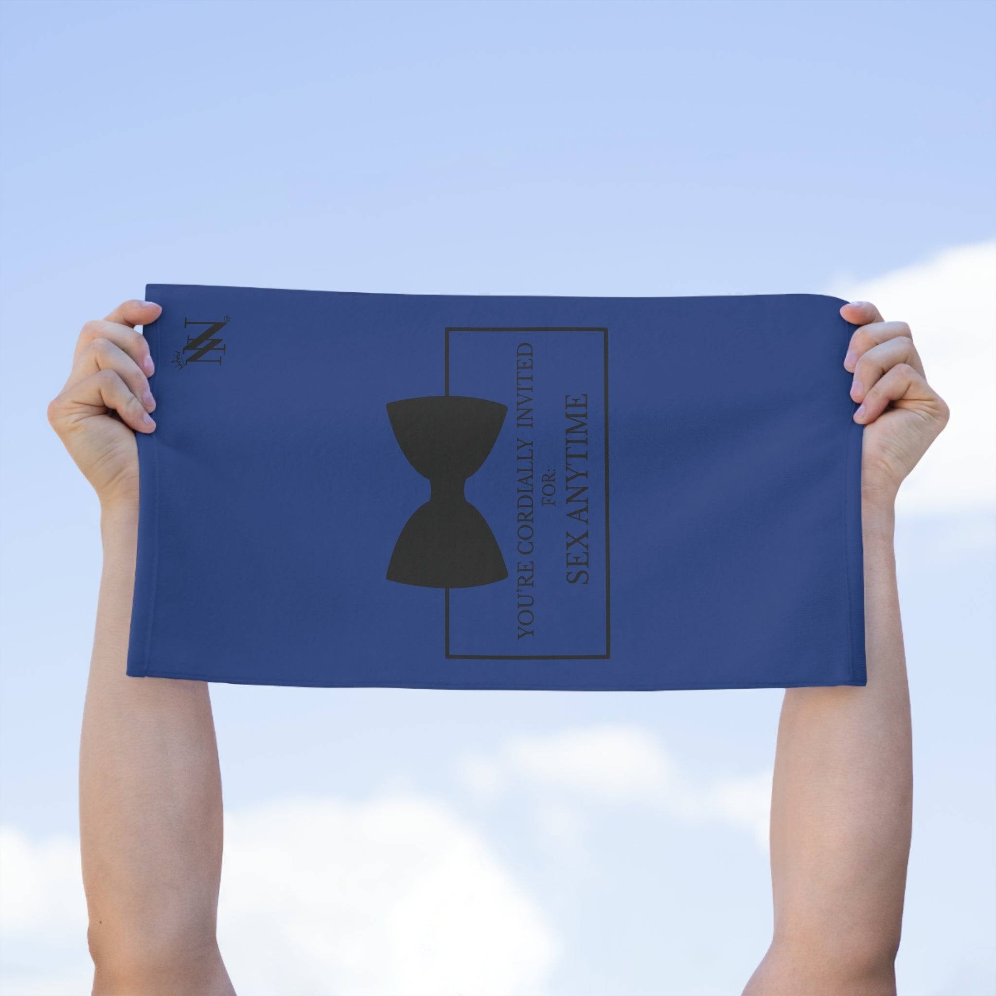 Cordially Invited Sex Blue | Mix & Match Soft Fun-Flirty Lovers’ Towels