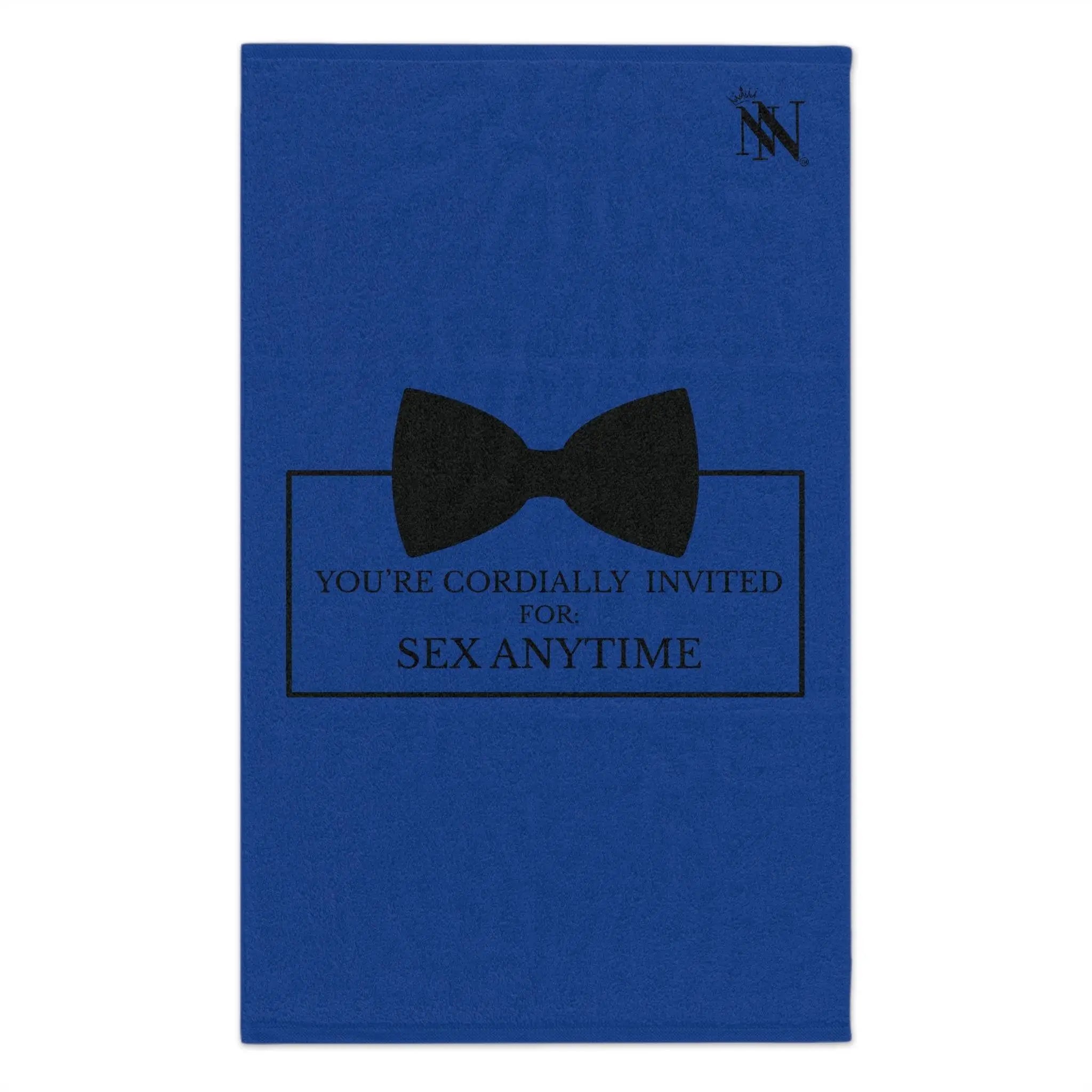 Cordially Invited Sex Blue | Mix & Match Soft Fun-Flirty Lovers’ Towels