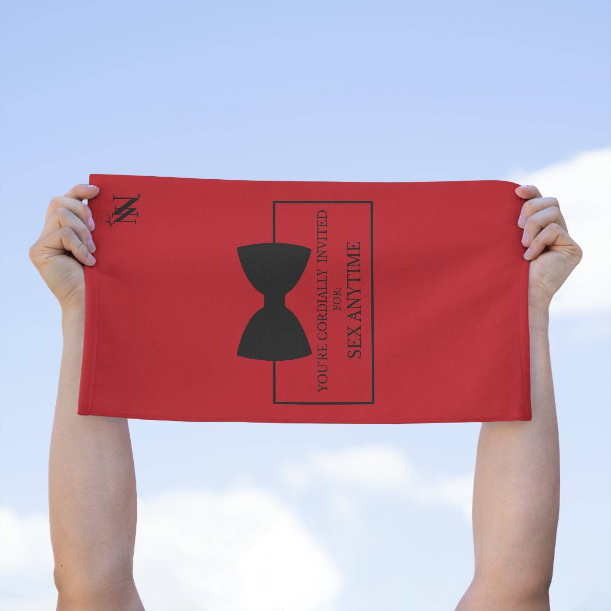 Cordially Invited Sex Red | Mix & Match Soft Fun-Flirty Lovers’ Towels