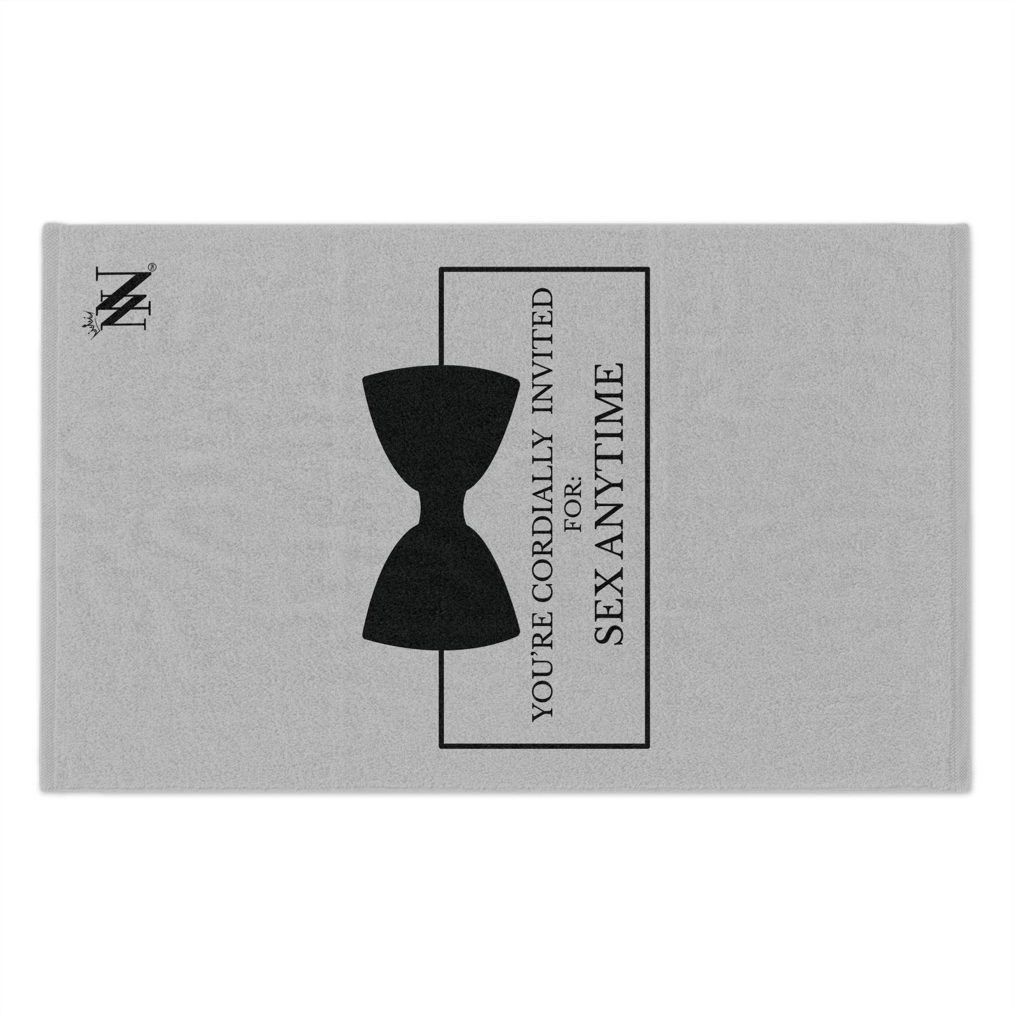 Cordially Invited Sex Silver | Mix & Match Soft Fun-Flirty Lovers’ Towels