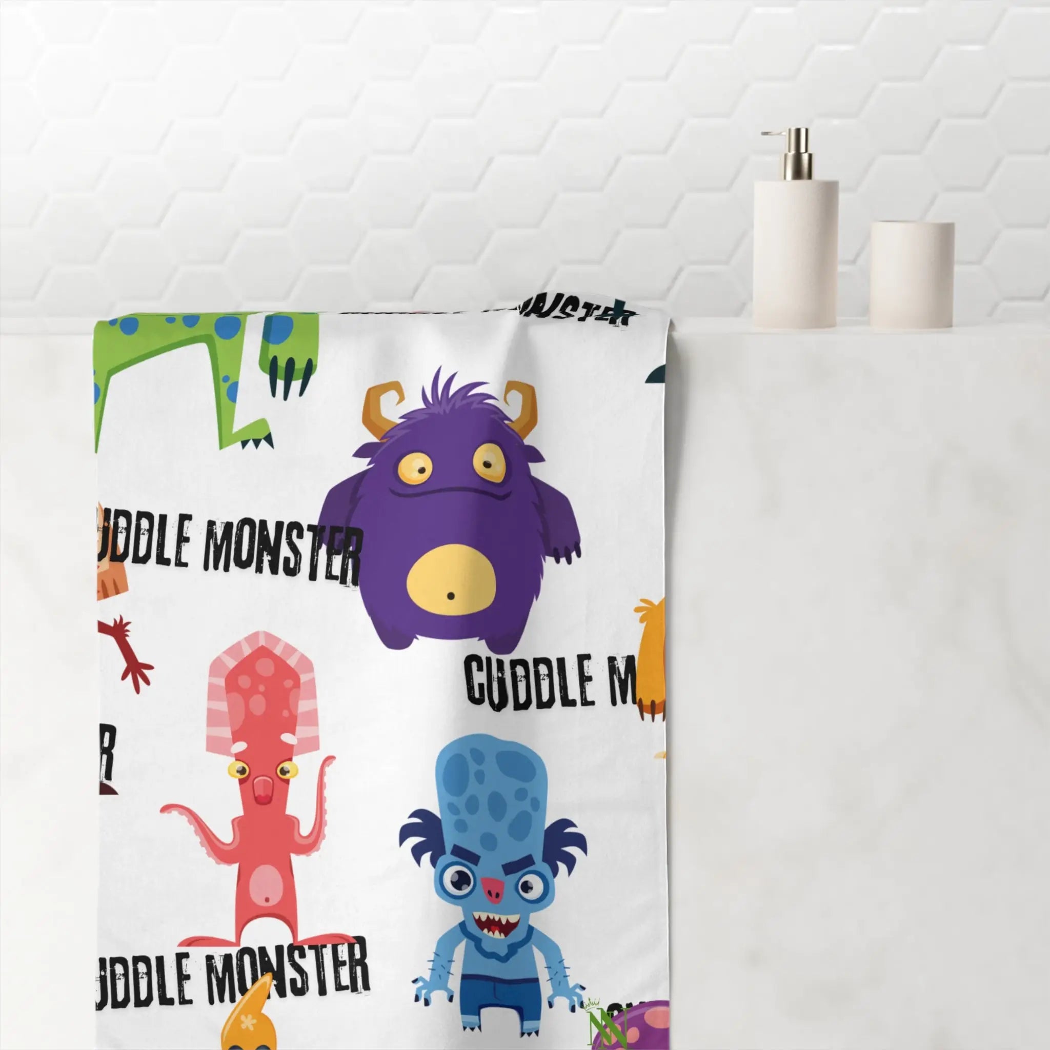 Cuddle Monster Pattern | Mix & Match XL Fun-Flirty Lovers’ Towels