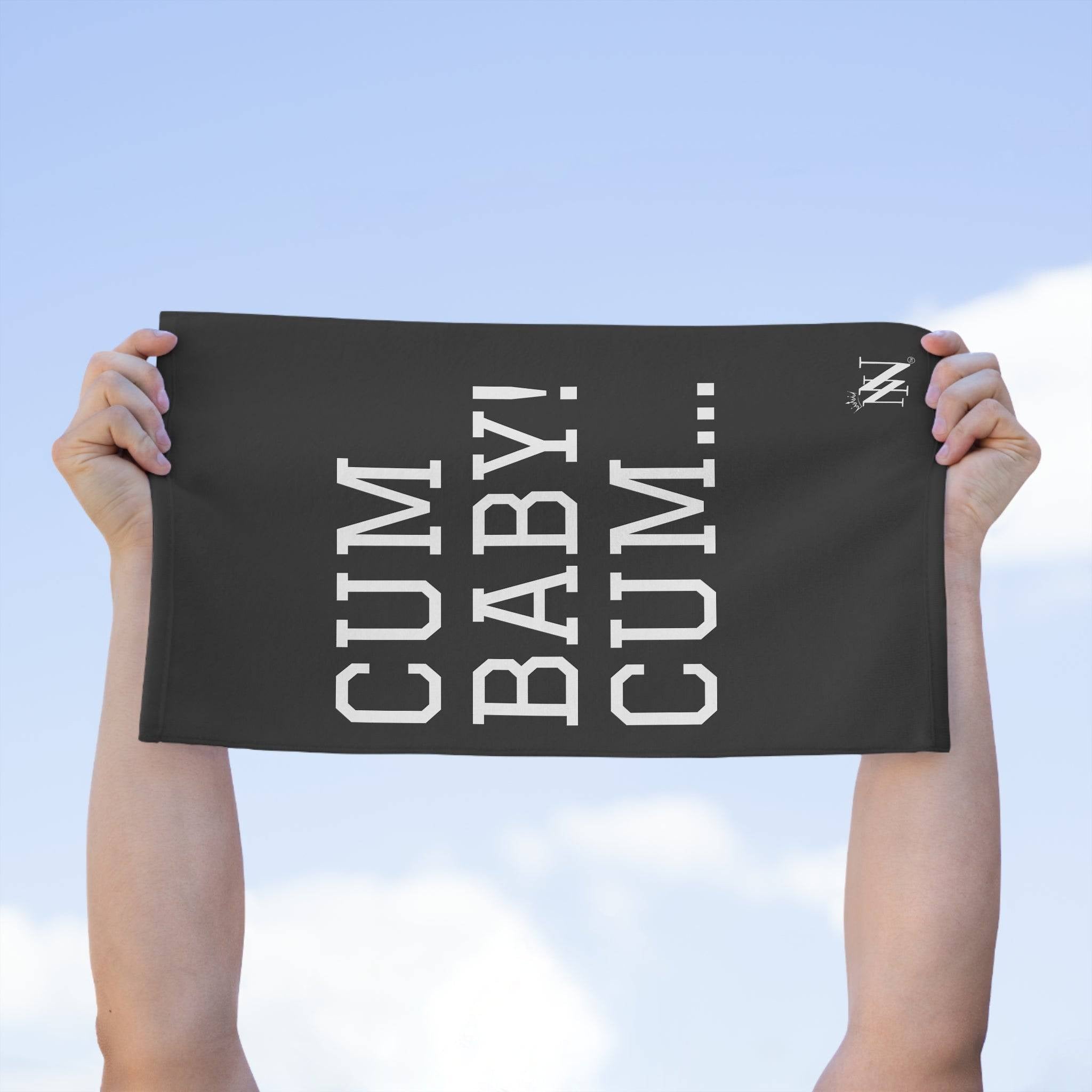 Cum Baby! Cum... Grey Mix & Match Soft Sex Towels | Flirty Lovers’ Gifts