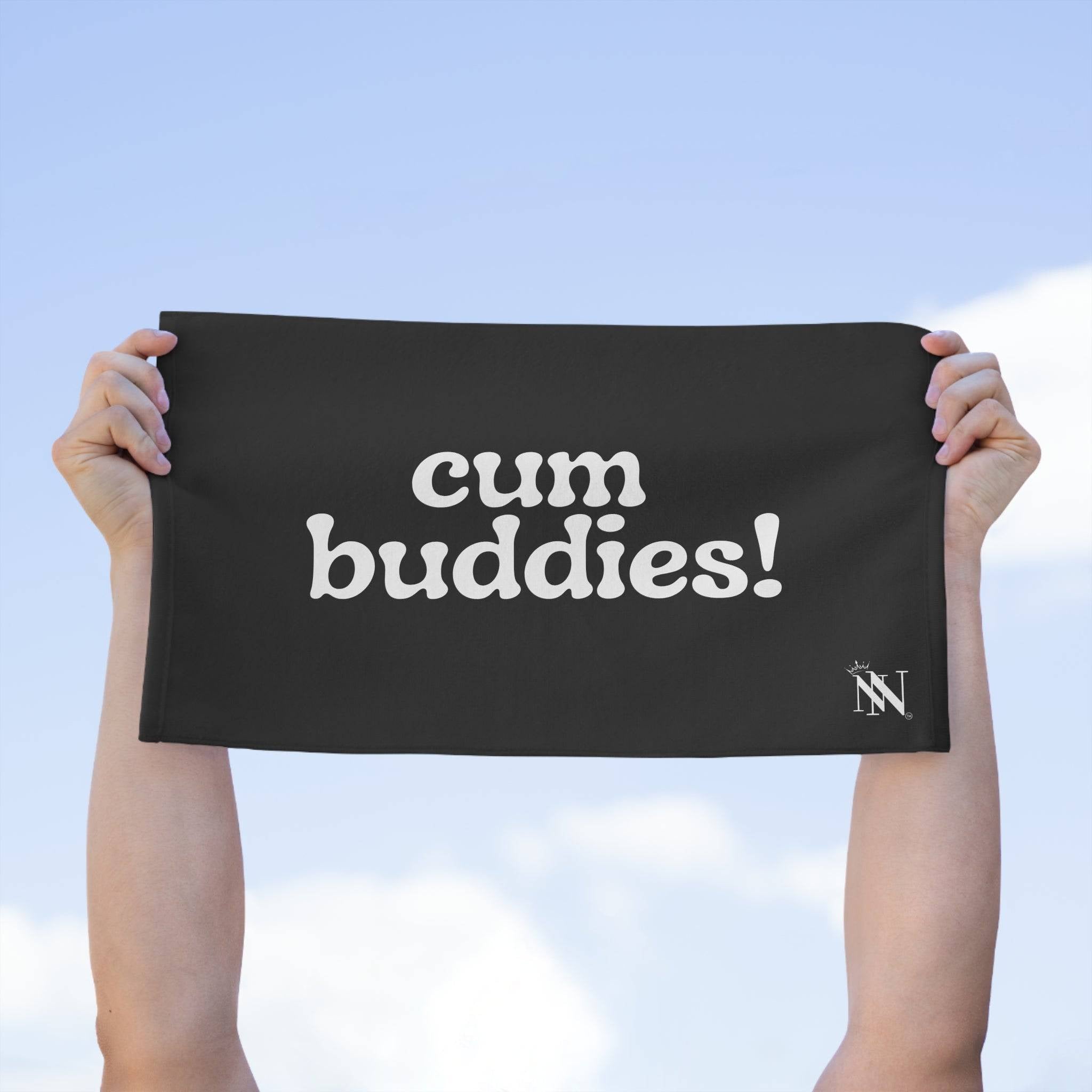 Cum Buddies! Black Mix & Match Soft Sex Towels | Flirty Lovers’ Gifts