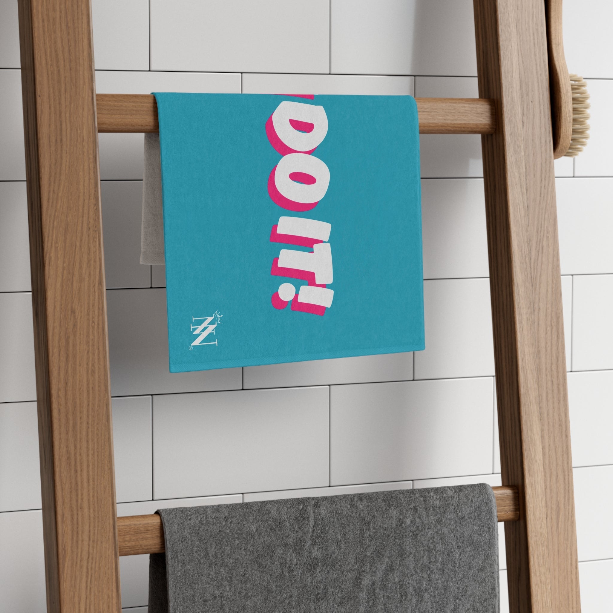 Cum Do It! Teal | Mix & Match Soft Fun-Flirty Lovers’ Towels