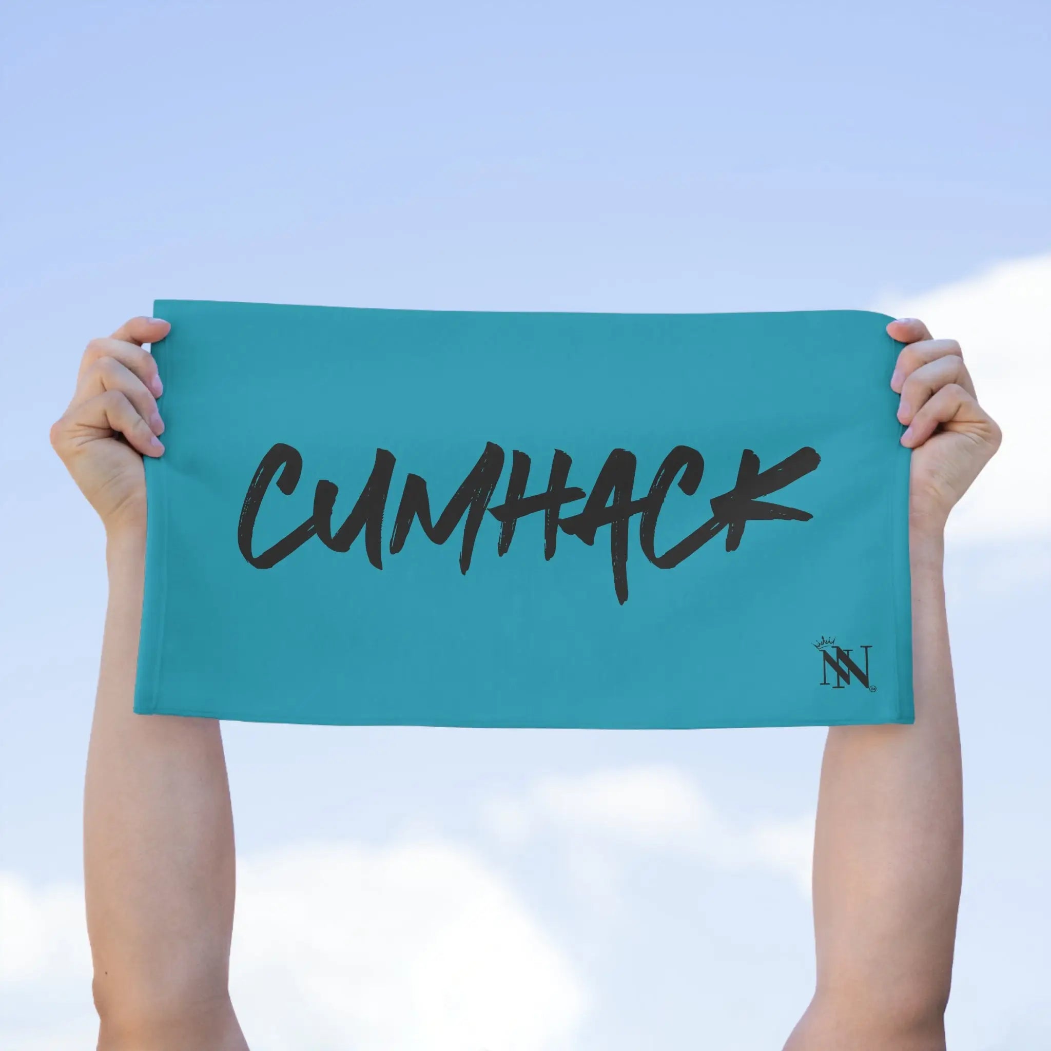 Cum Hack Teal | Mix & Match Soft Fun-Flirty Lovers’ Towels