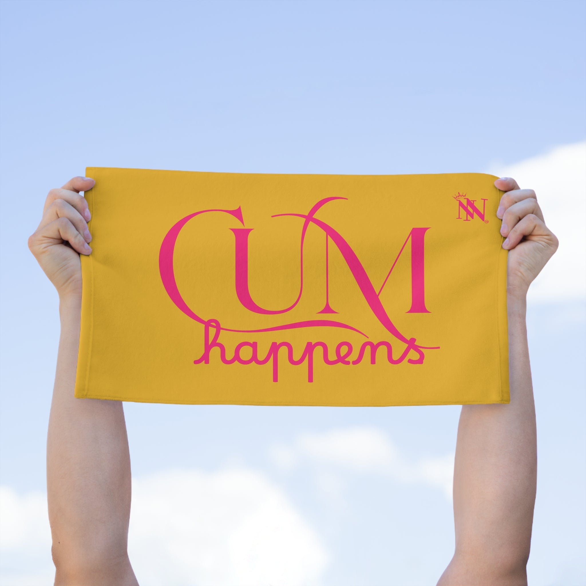 Cum Happens Yellow | Mix & Match Soft Fun-Flirty Lovers’ Towels