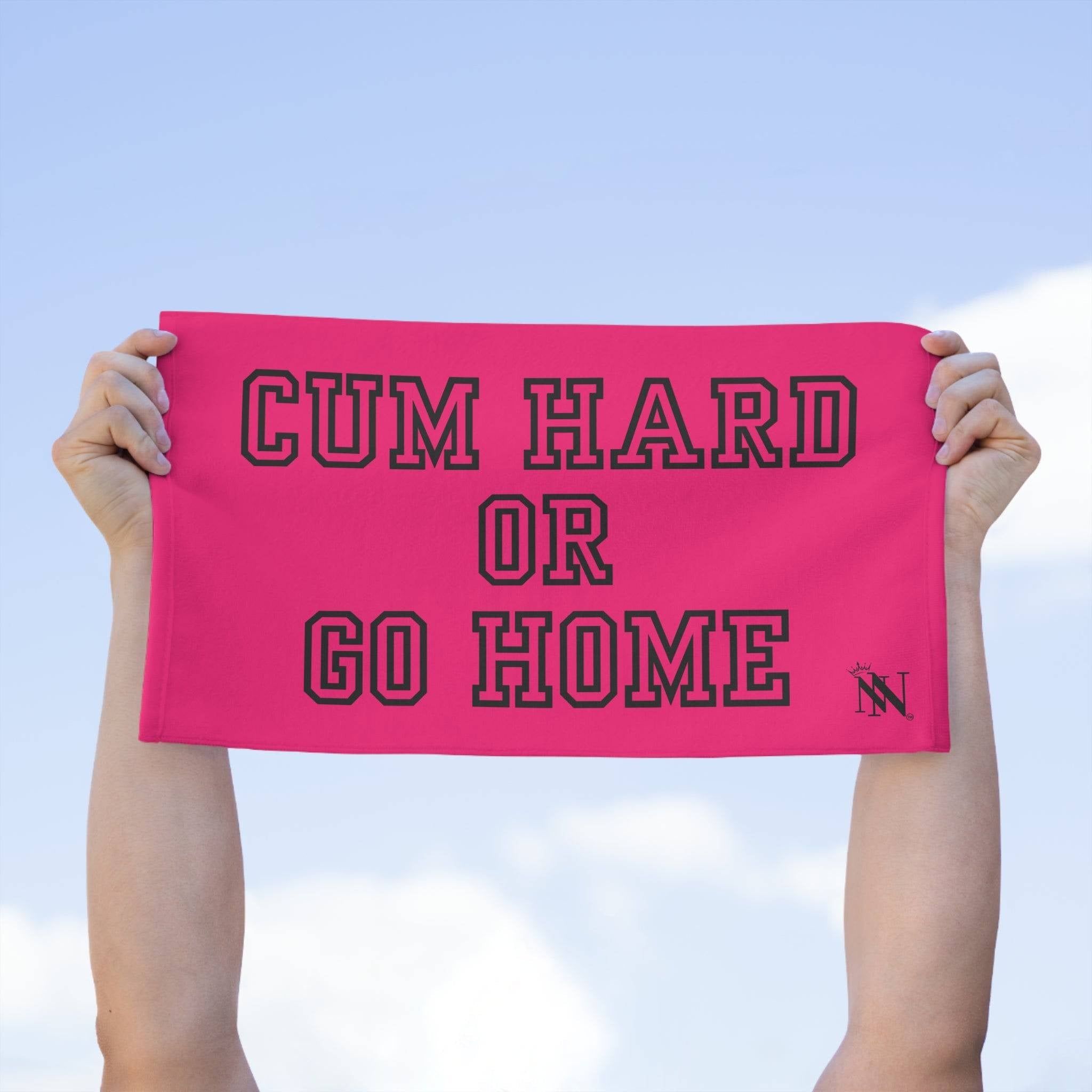 Cum Hard or Go Home Pink Mix & Match Soft Sex Towels | Naughty Lovers’ Gifts