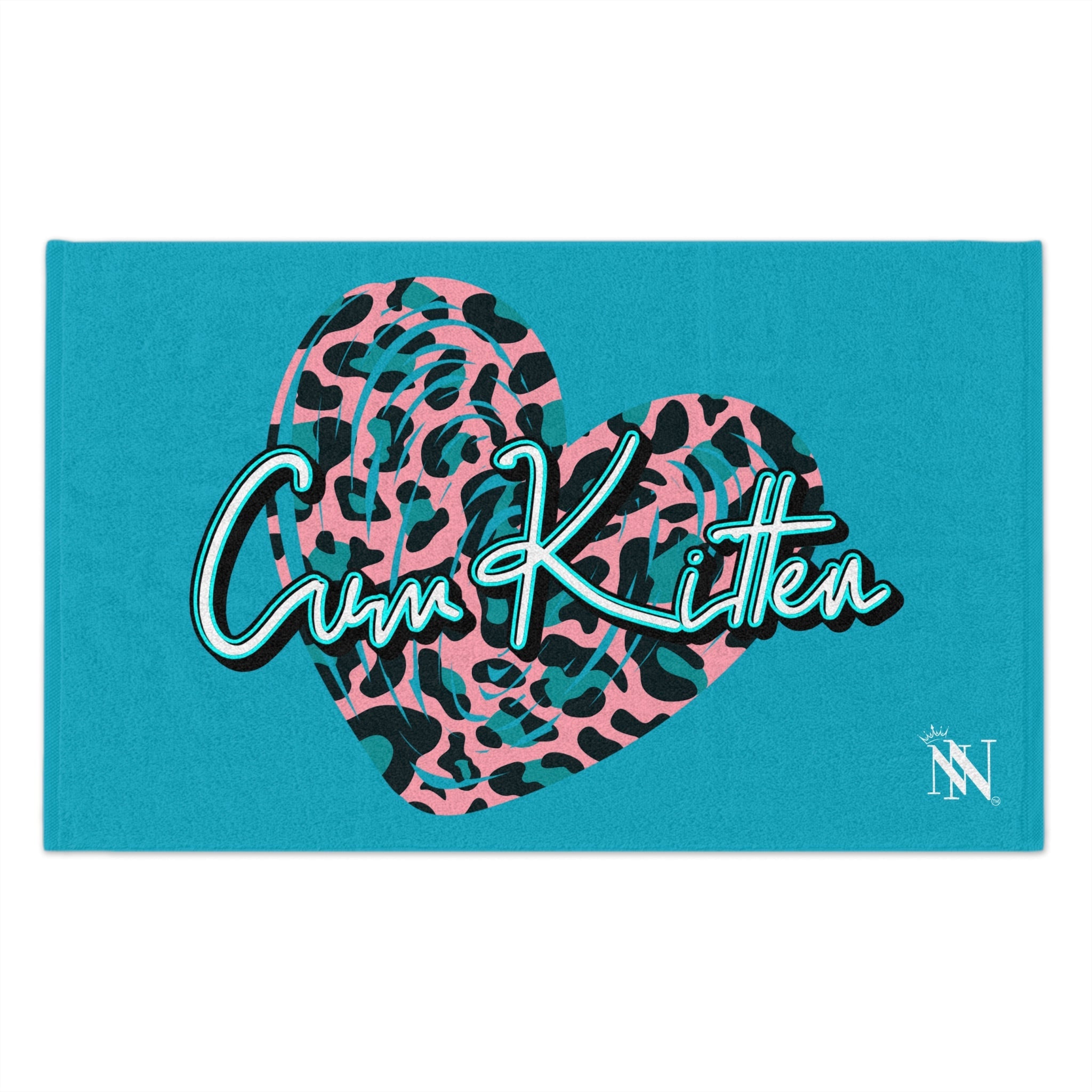 Cum Kitten Teal | Mix & Match Soft Fun-Flirty Lovers’ Towels