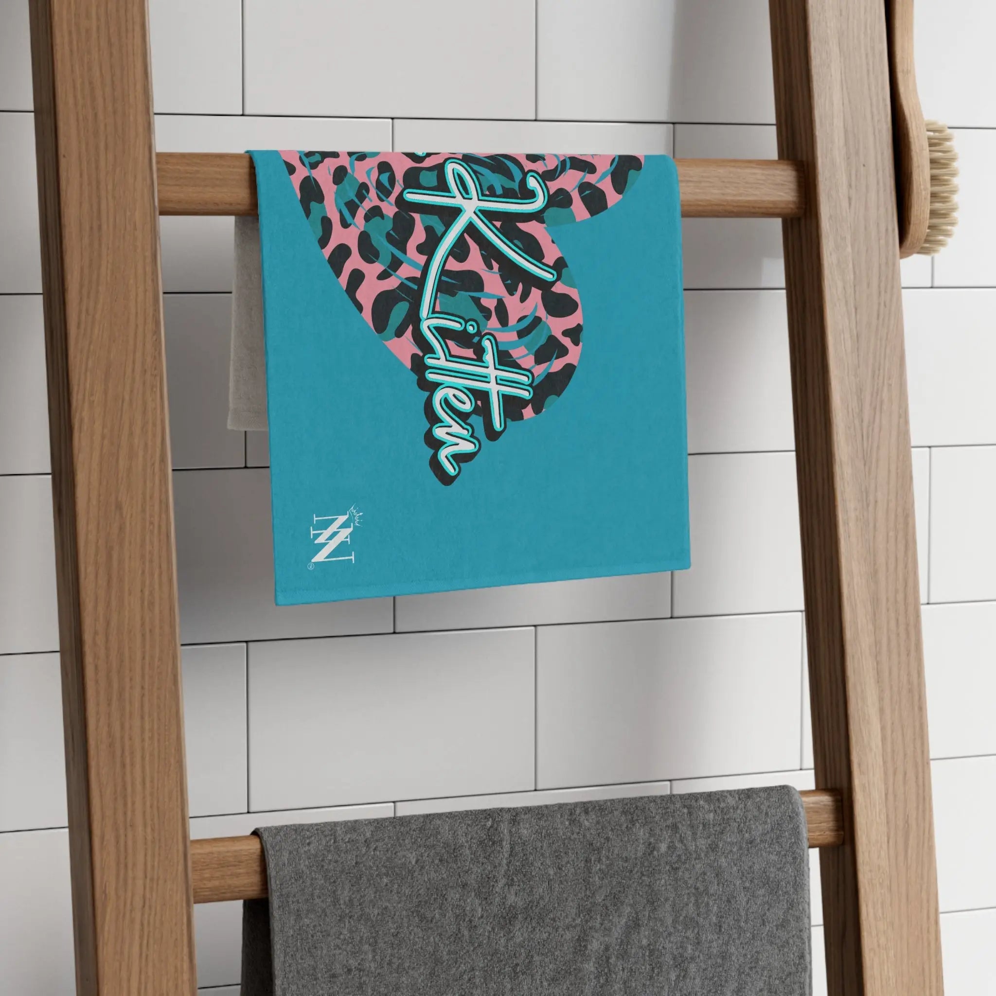 Cum Kitten Teal | Mix & Match Soft Fun-Flirty Lovers’ Towels