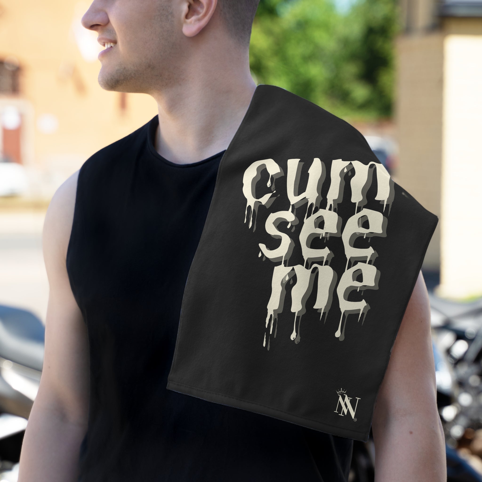 Cum See Me Black | Mix & Match Soft Fun-Flirty Lovers’ Towels