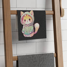 Cute Anime Kitten Black | Mix & Match Soft Fun-Flirty Lovers’ Towels