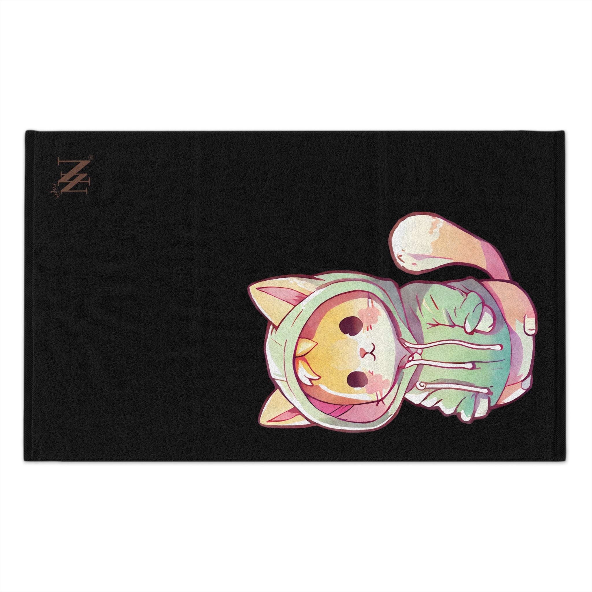 Cute Anime Kitten Black | Mix & Match Soft Fun-Flirty Lovers’ Towels