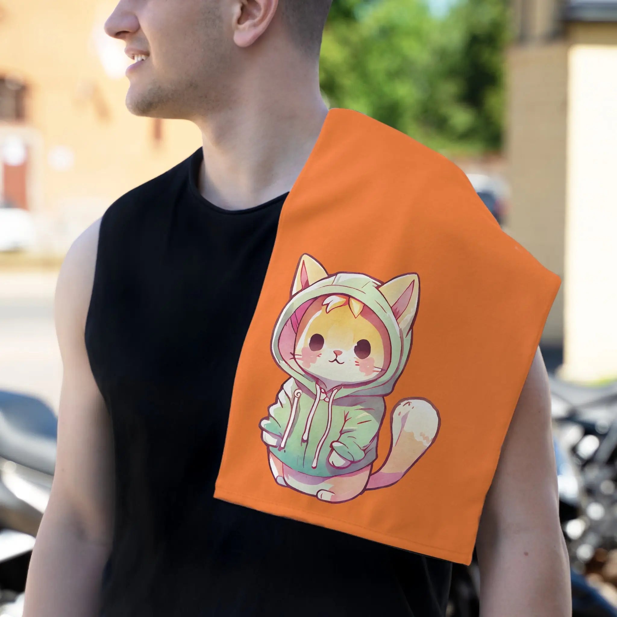 Cute Anime Kitten Crusta | Mix & Match Soft Fun-Flirty Lovers’ Towels