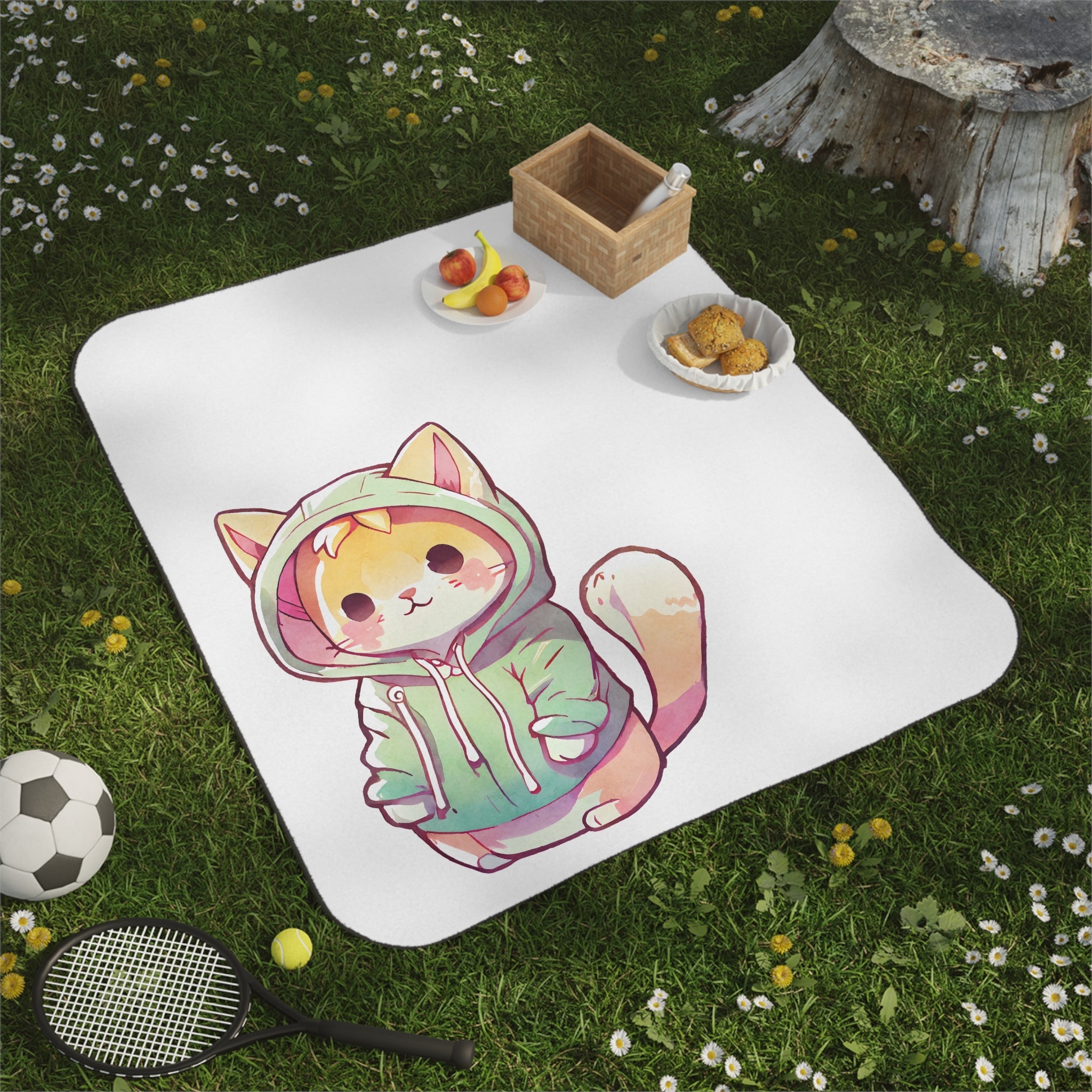 Cute Anime Kitten | Mix Match Fun-Flirty Lovers’ Water-Resistant Blankets
