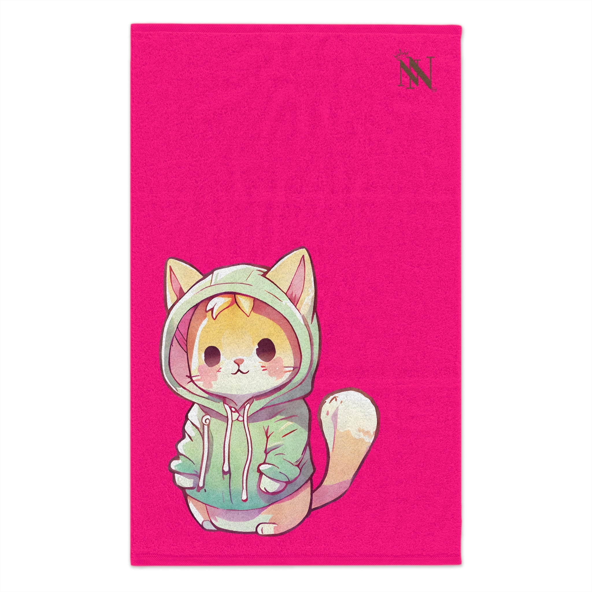 Cute Anime Kitten Pink | Mix & Match Soft Fun-Flirty Lovers’ Towels
