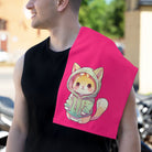 Cute Anime Kitten Pink | Mix & Match Soft Fun-Flirty Lovers’ Towels