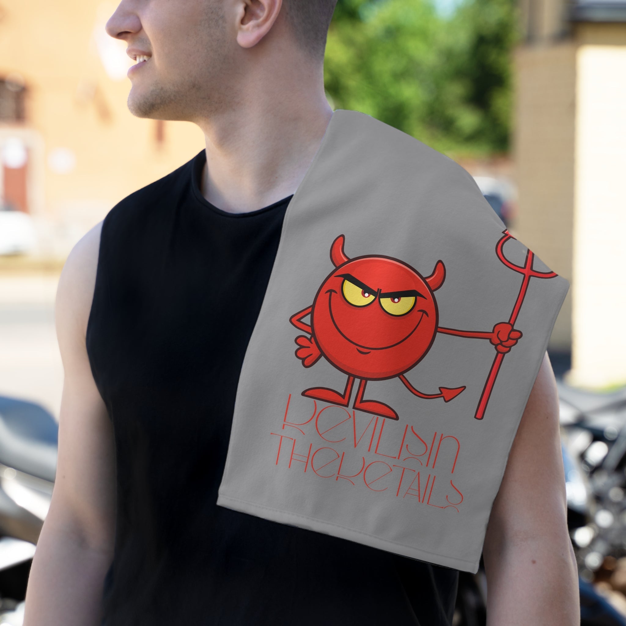 Devil is in The Details Grey | Mix & Match Soft Fun-Flirty Lovers’ Towels