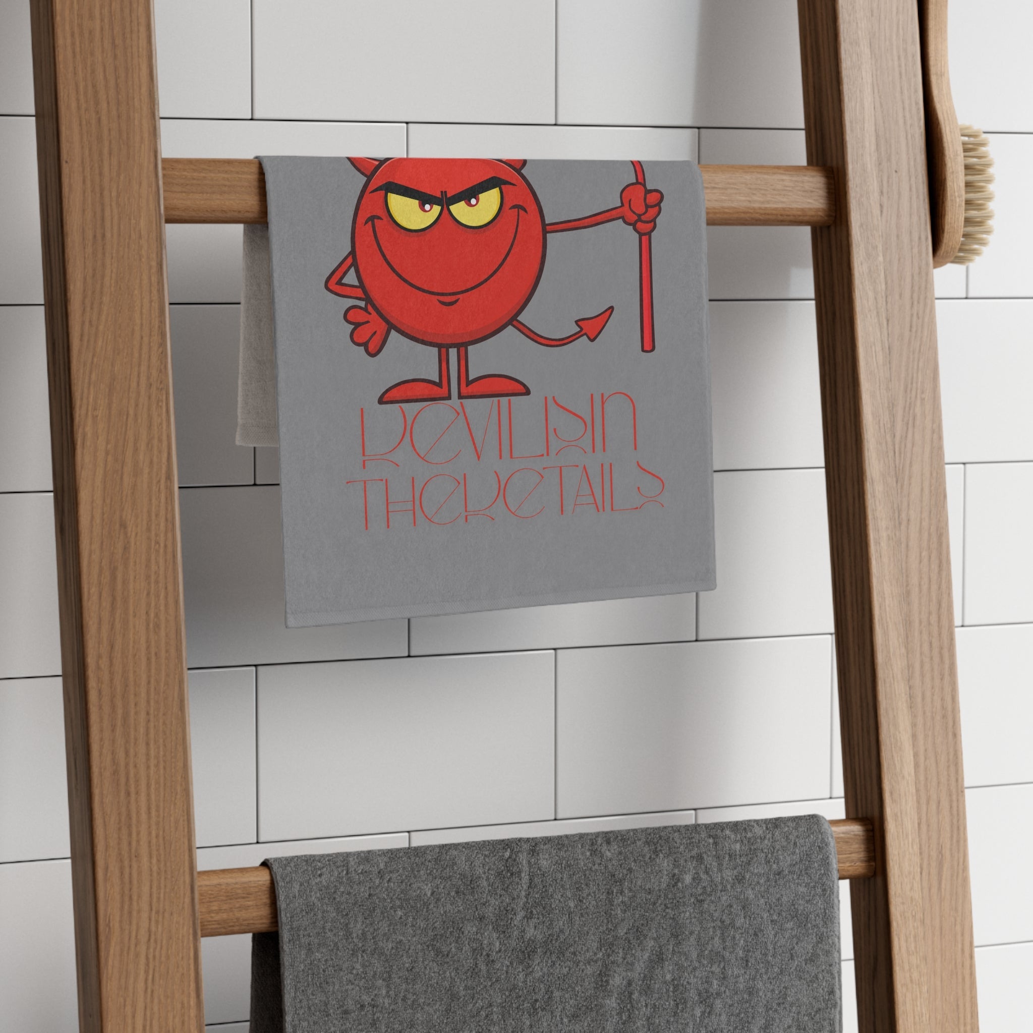 Devil is in The Details Grey | Mix & Match Soft Fun-Flirty Lovers’ Towels