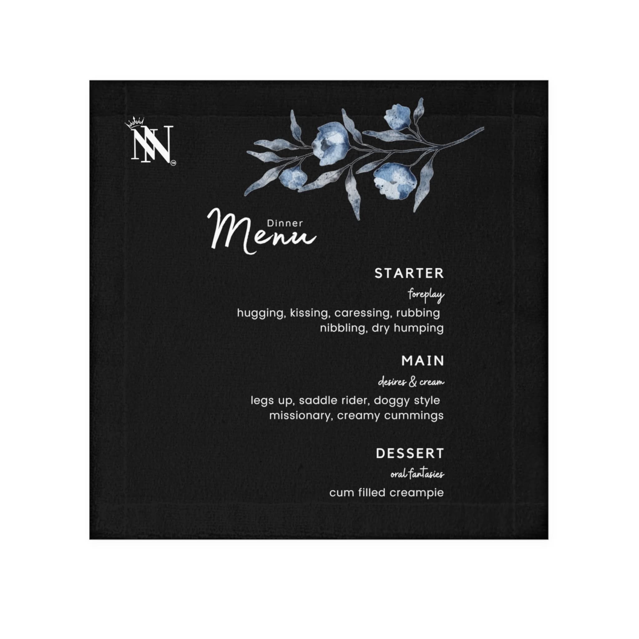 Dinner Menu Black | Mix & Match Lils’ Fun-Flirty Lovers’ Towels