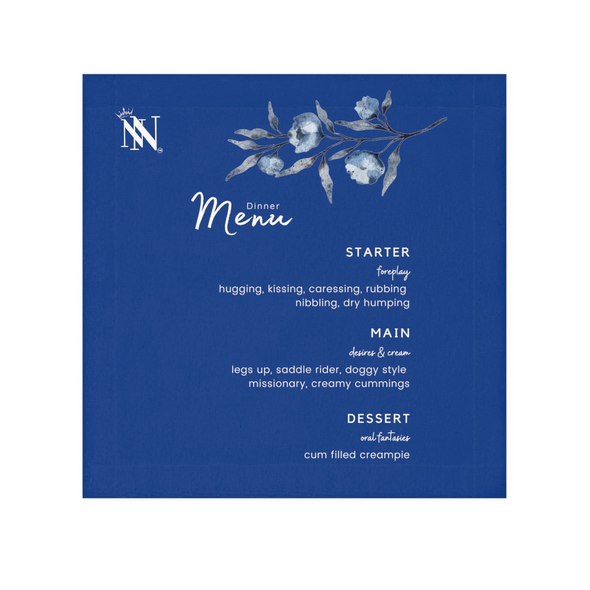 Dinner Menu Blue | Mix & Match Lils’ Fun-Flirty Lovers’ Towels