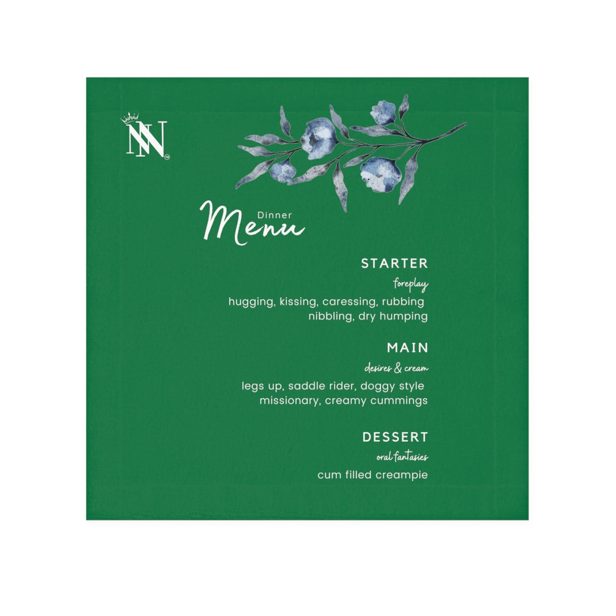 Dinner Menu Green | Mix & Match Lils’ Fun-Flirty Lovers’ Towels