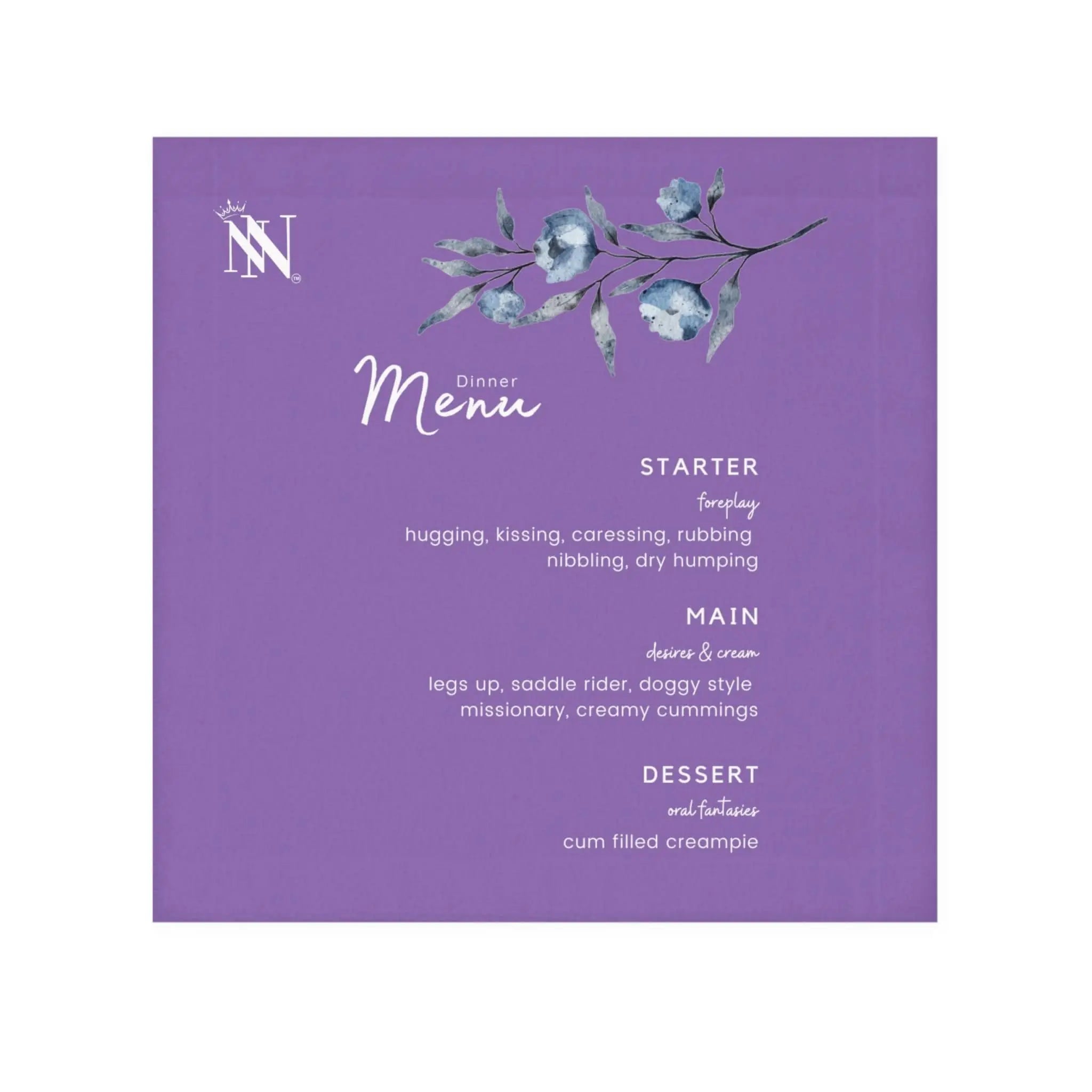 Dinner Menu Lavendar | Mix & Match Lils’ Fun-Flirty Lovers’ Towels