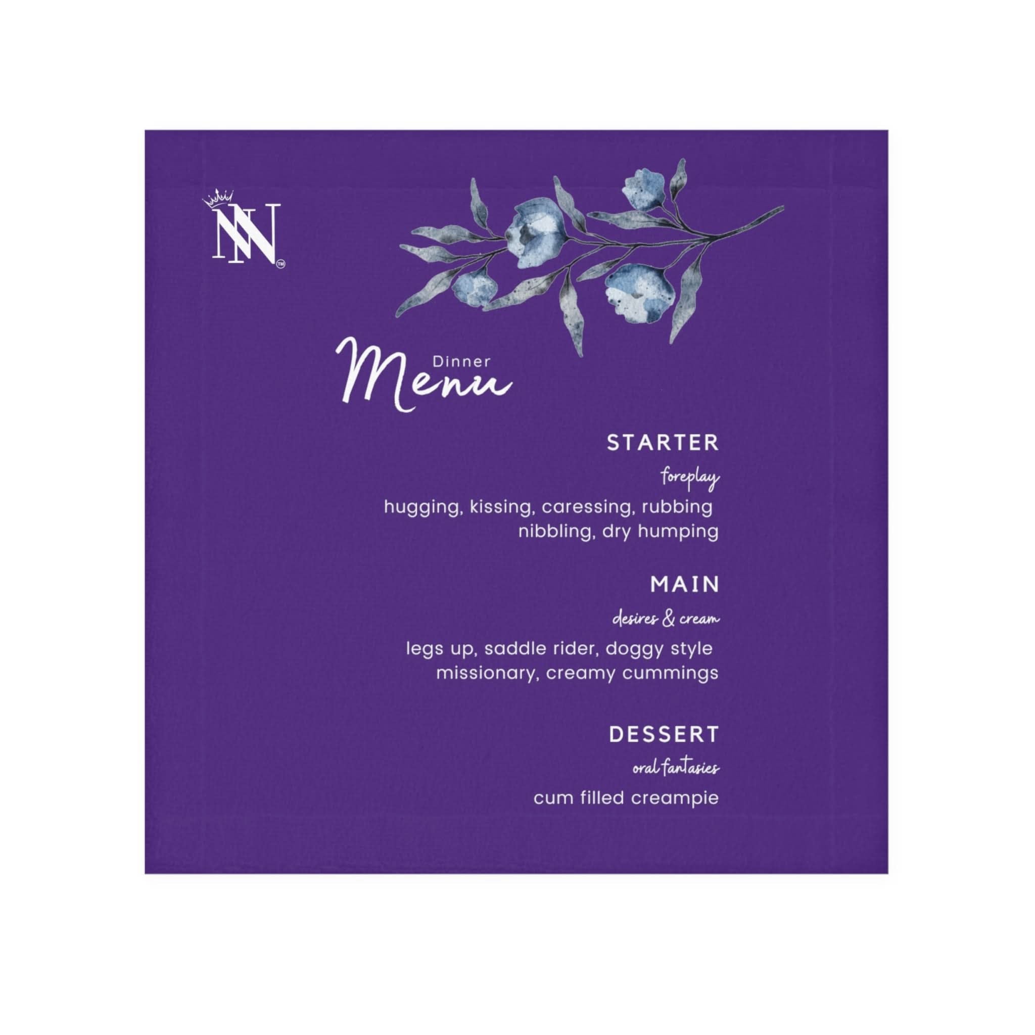 Dinner Menu Purple | Mix & Match Lils’ Fun-Flirty Lovers’ Towels