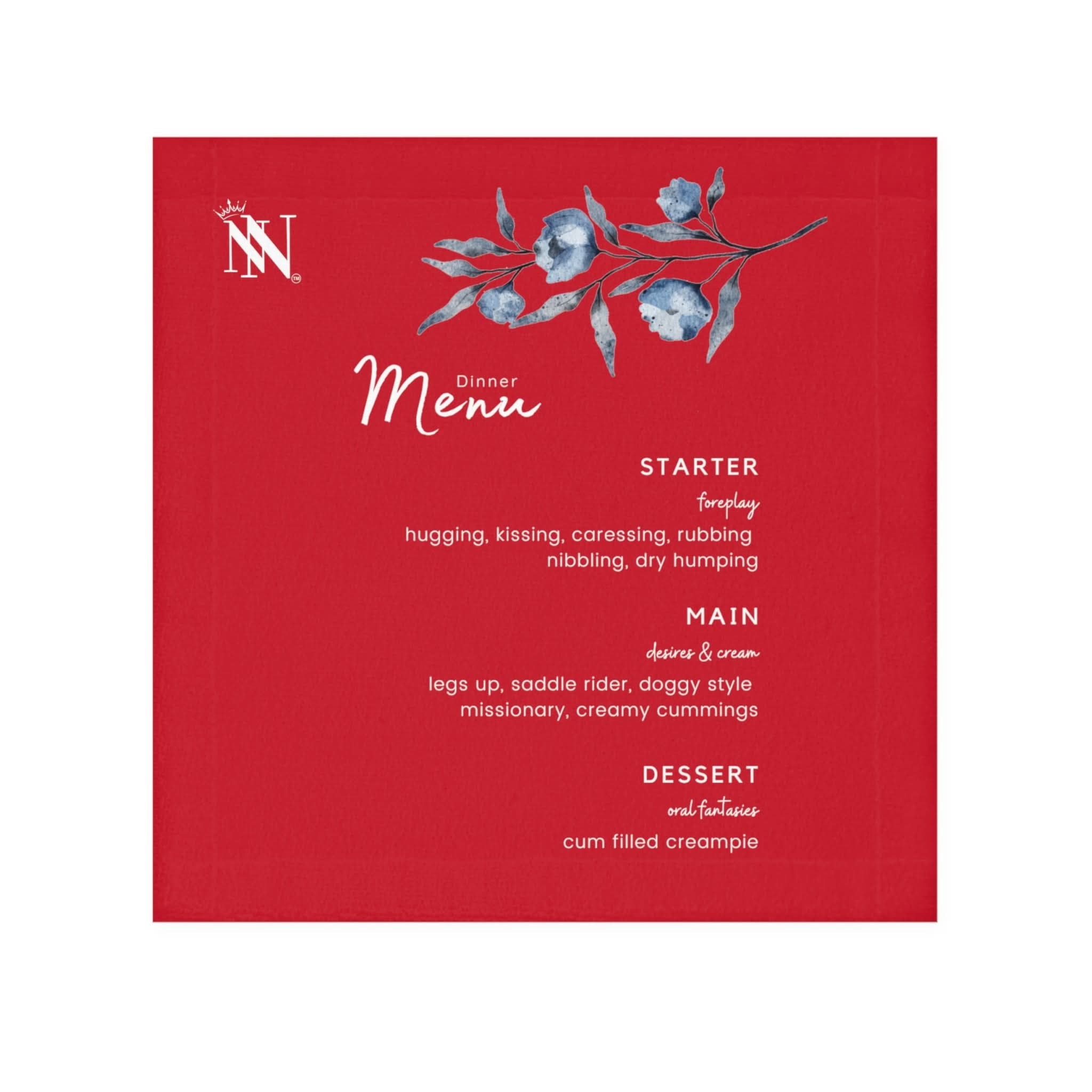 Dinner Menu Red | Mix & Match Lils’ Fun-Flirty Lovers’ Towels