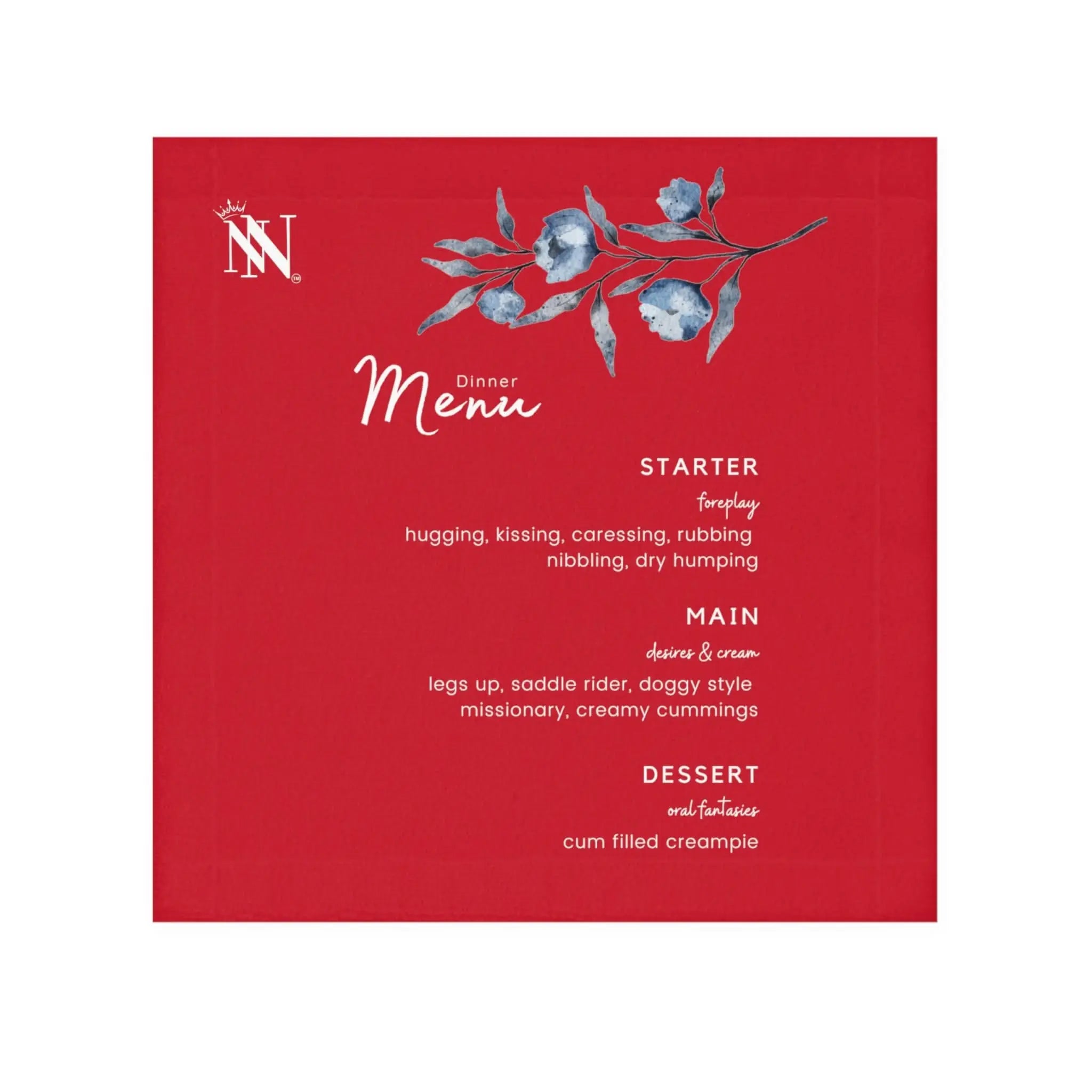 Dinner Menu Red | Mix & Match Lils’ Fun-Flirty Lovers’ Towels